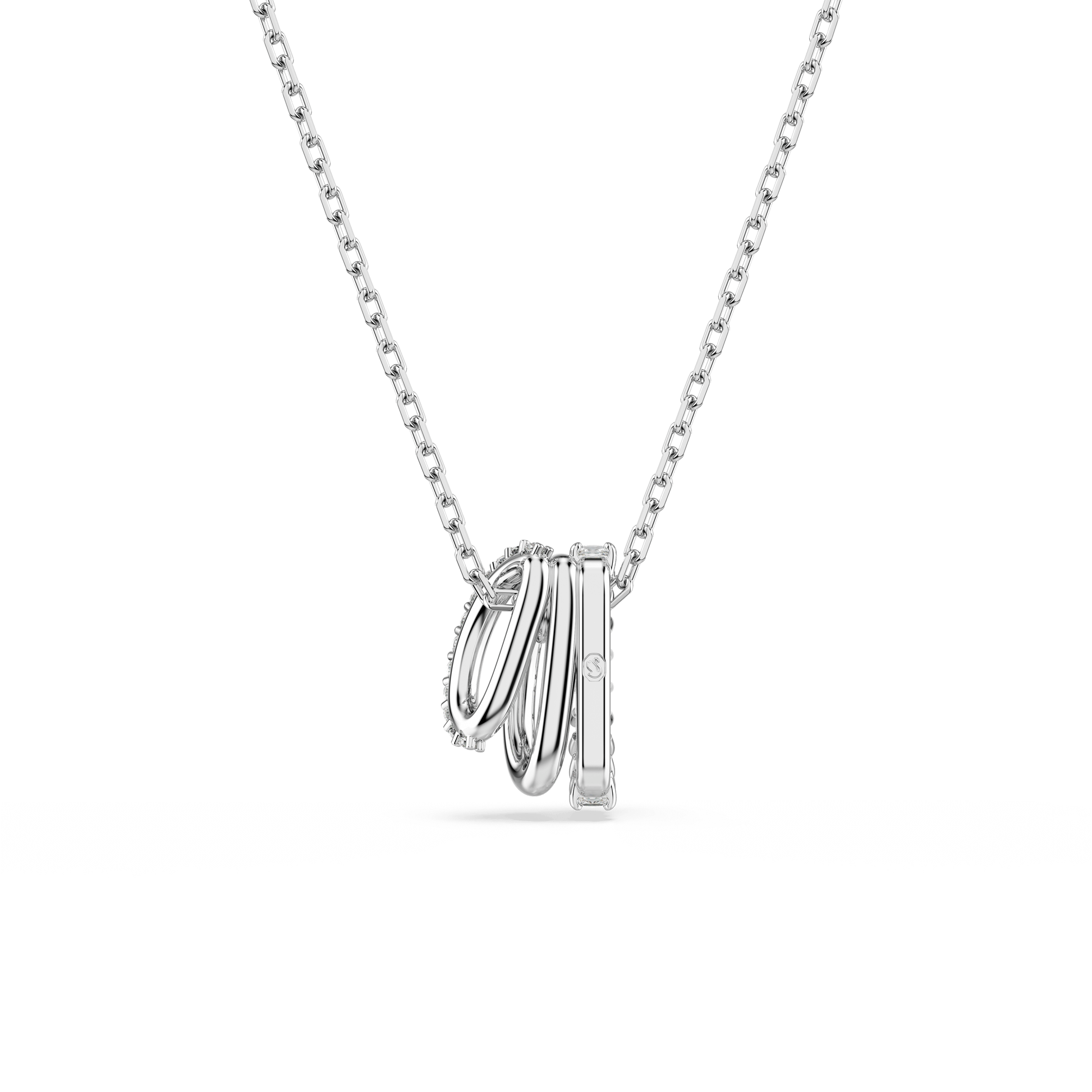 Hyperbola pendant, Round cut, White, Rhodium plated 5737064
