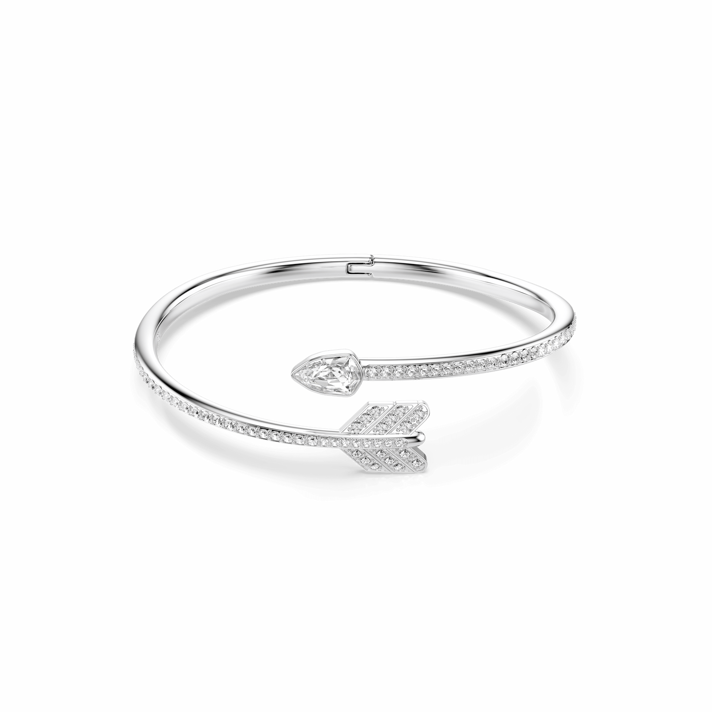 Idyllia bangle, Mixed cuts, Arrow, White, Rhodium plated 5737263