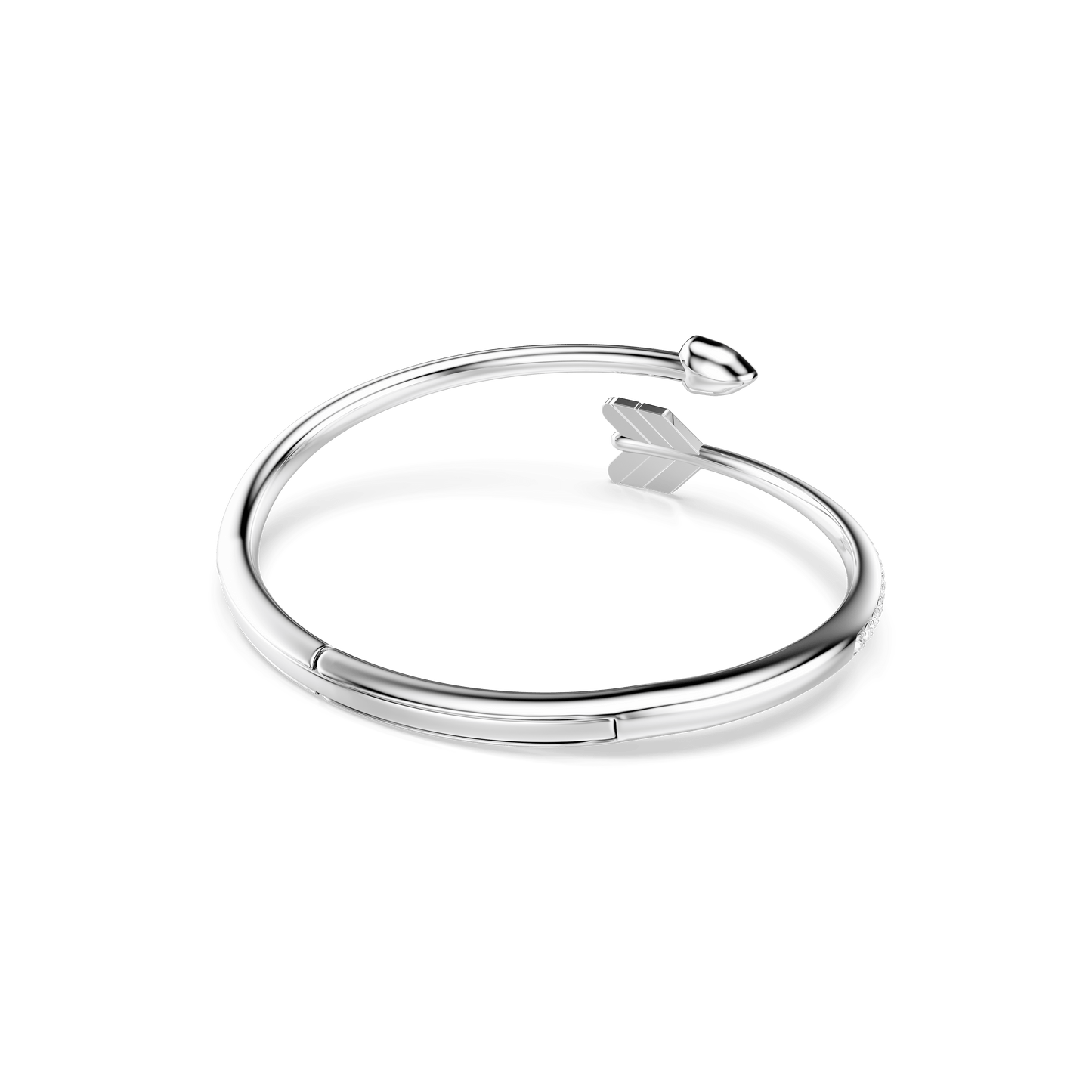 Idyllia bangle, Mixed cuts, Arrow, White, Rhodium plated 5737263