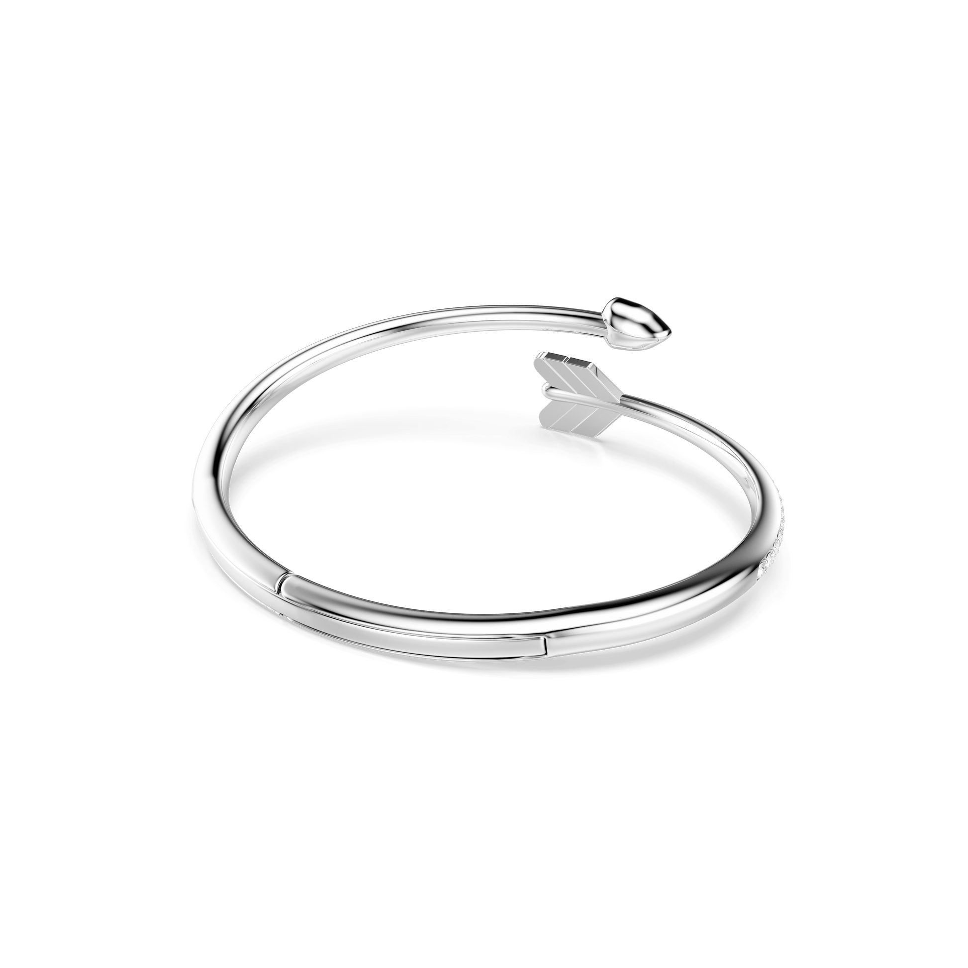 Idyllia bangle, Mixed cuts, Arrow, White, Rhodium plated 5737263