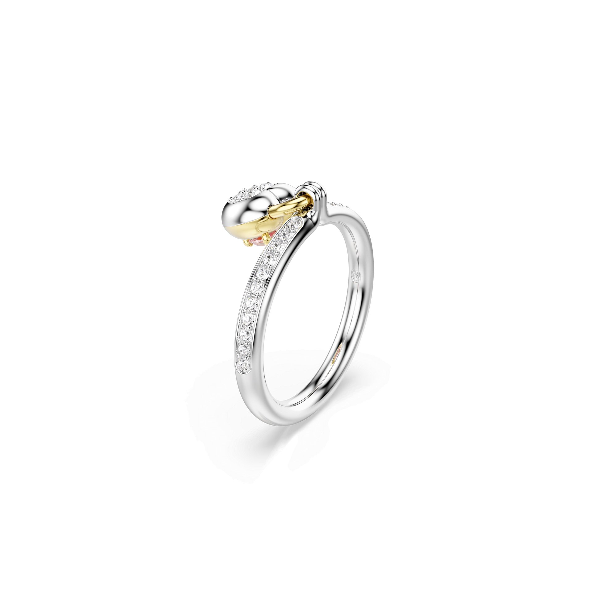 Idyllia motif ring, Mixed cuts, Heart, Pink, Mixed metal finish 5737270