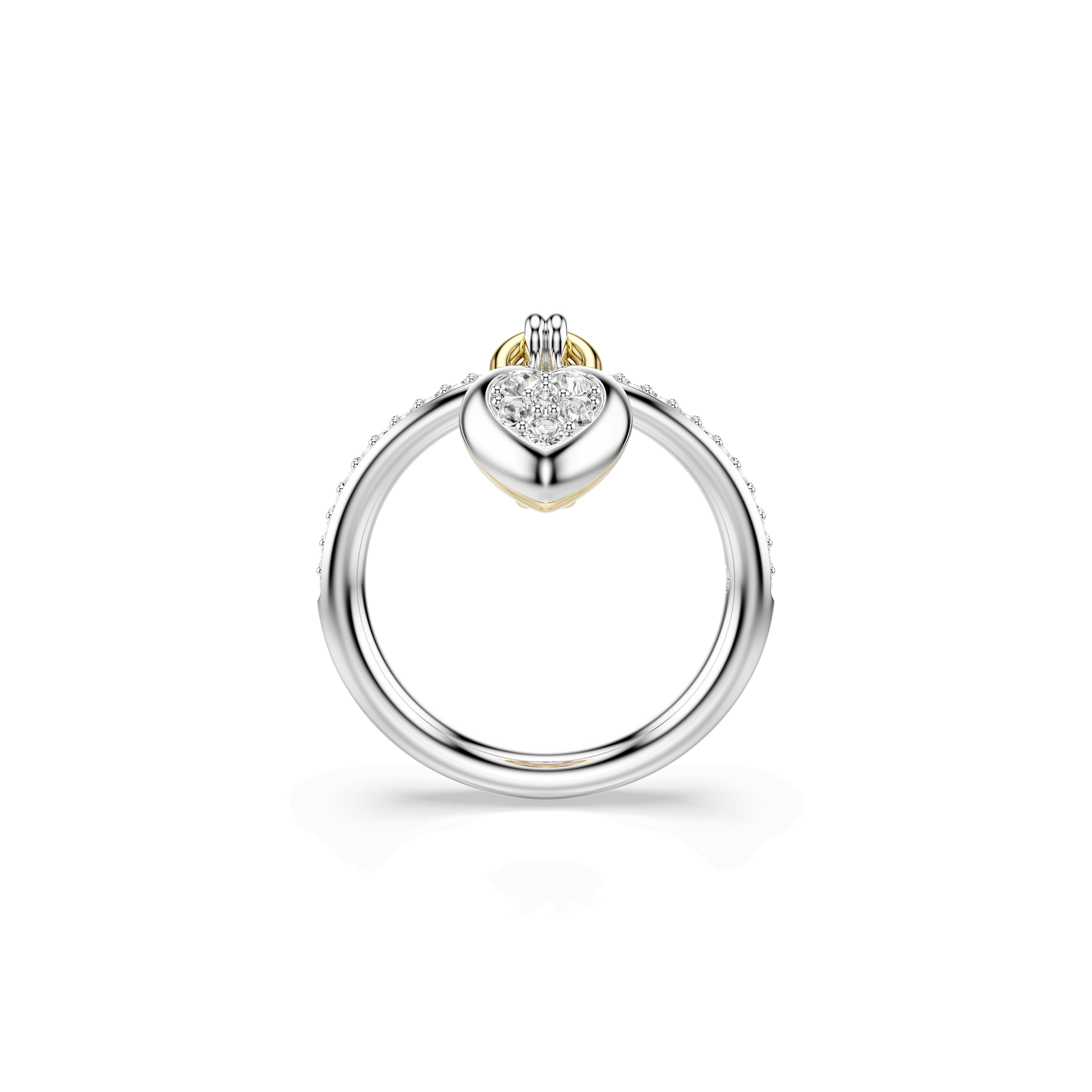 Idyllia motif ring, Mixed cuts, Heart, Pink, Mixed metal finish 5737270