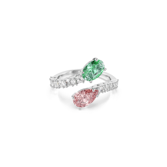 Ariana Grande x Swarovski open ring, Mixed cuts, Multicolored, Rhodium plated 5737372