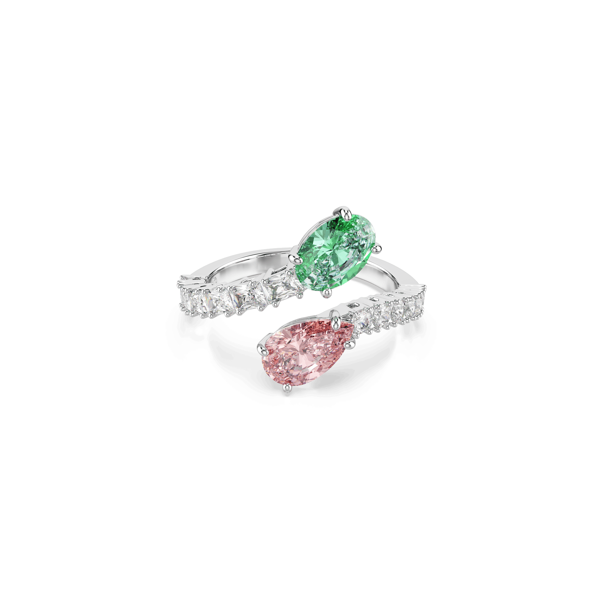 Ariana Grande x Swarovski open ring, Mixed cuts, Multicolored, Rhodium plated 5737375