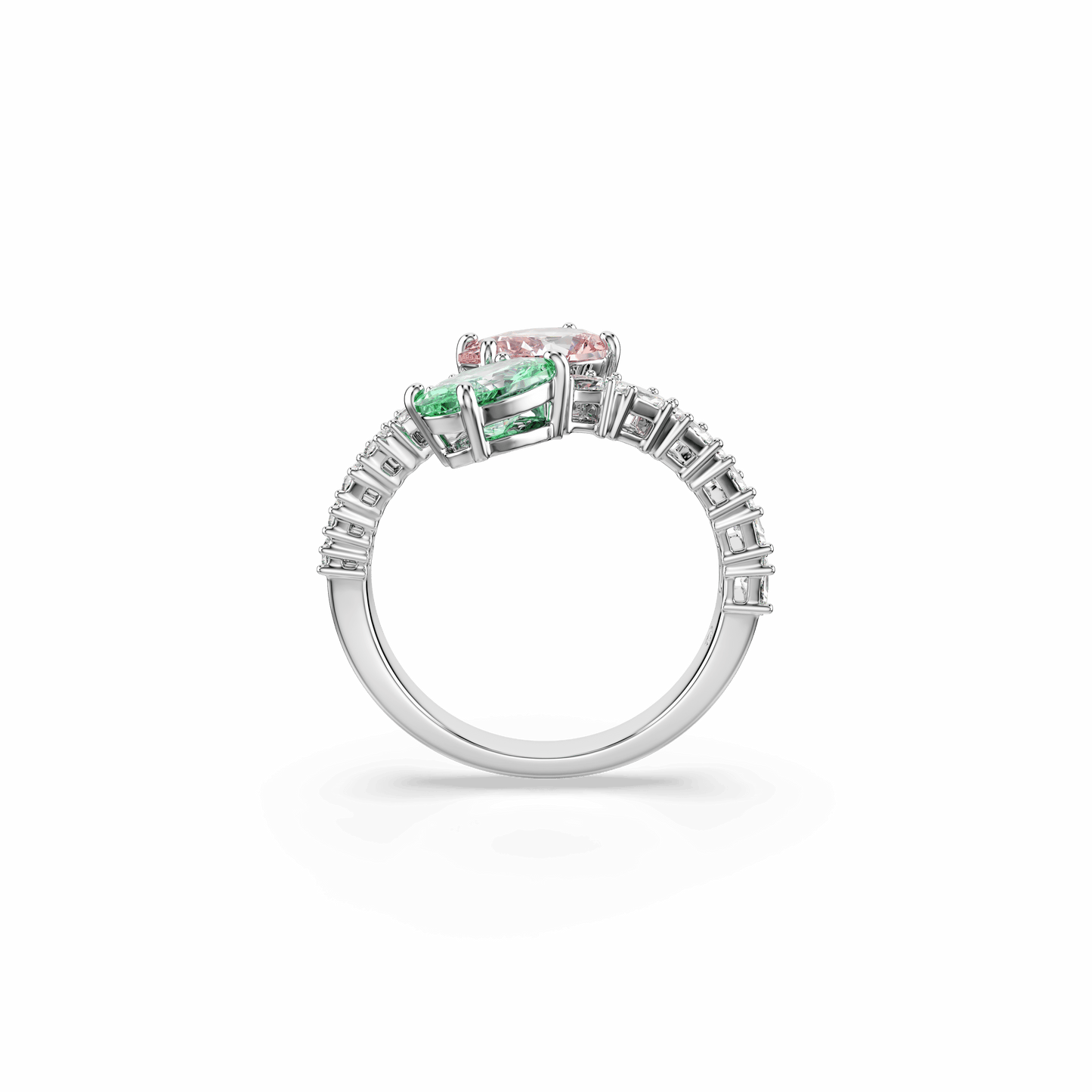 Ariana Grande x Swarovski open ring, Mixed cuts, Multicolored, Rhodium plated 5737375