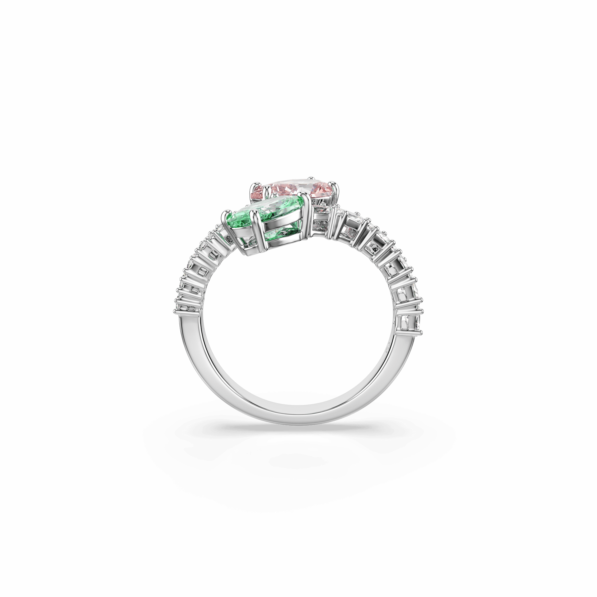 Ariana Grande x Swarovski open ring, Mixed cuts, Multicolored, Rhodium plated 5737375