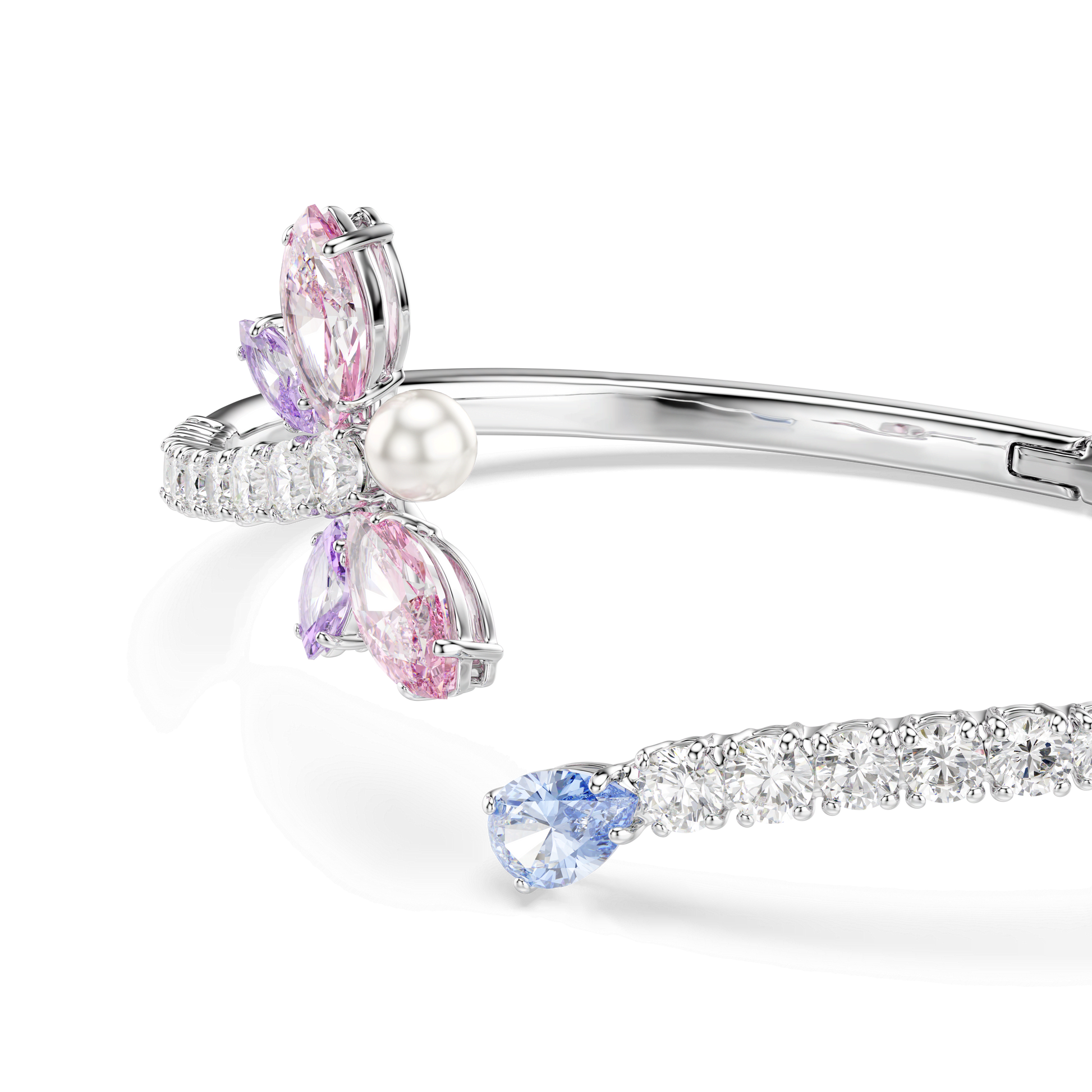 Ariana Grande x Swarovski bangle, Mixed cuts, Dragonfly, Multicolored, Rhodium plated 5737401