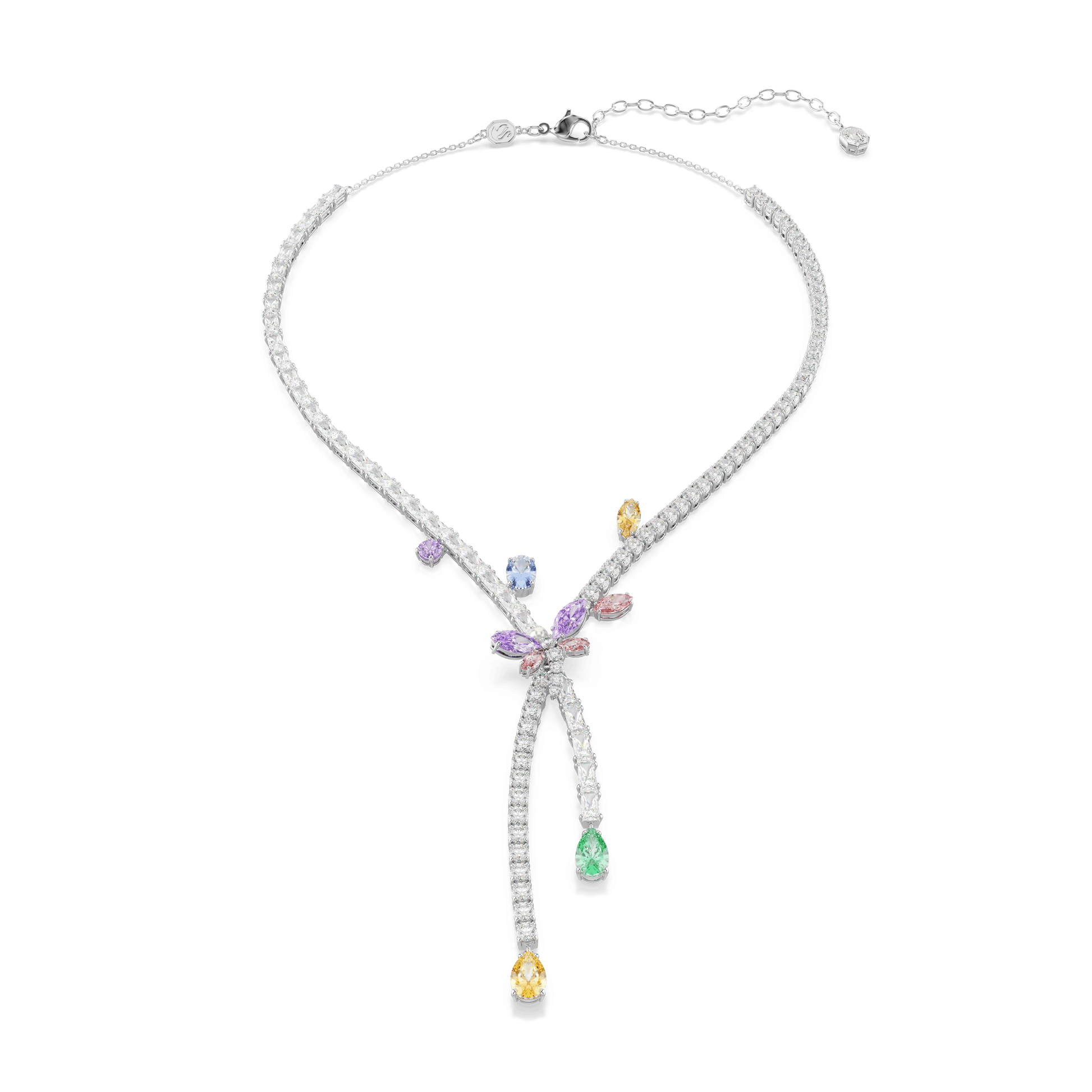 Ariana Grande x Swarovski necklace, Mixed cuts, Dragonfly, Multicolored, Rhodium plated 5737424