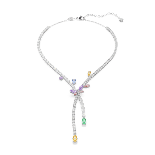 Ariana Grande x Swarovski necklace, Mixed cuts, Dragonfly, Multicolored, Rhodium plated 5737424
