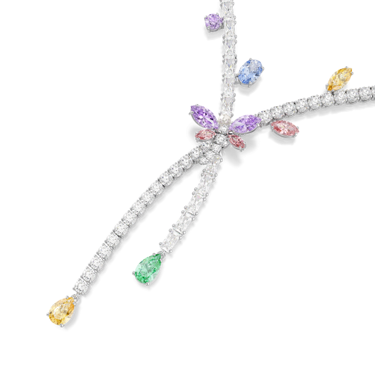 Ariana Grande x Swarovski necklace, Mixed cuts, Dragonfly, Multicolored, Rhodium plated 5737424