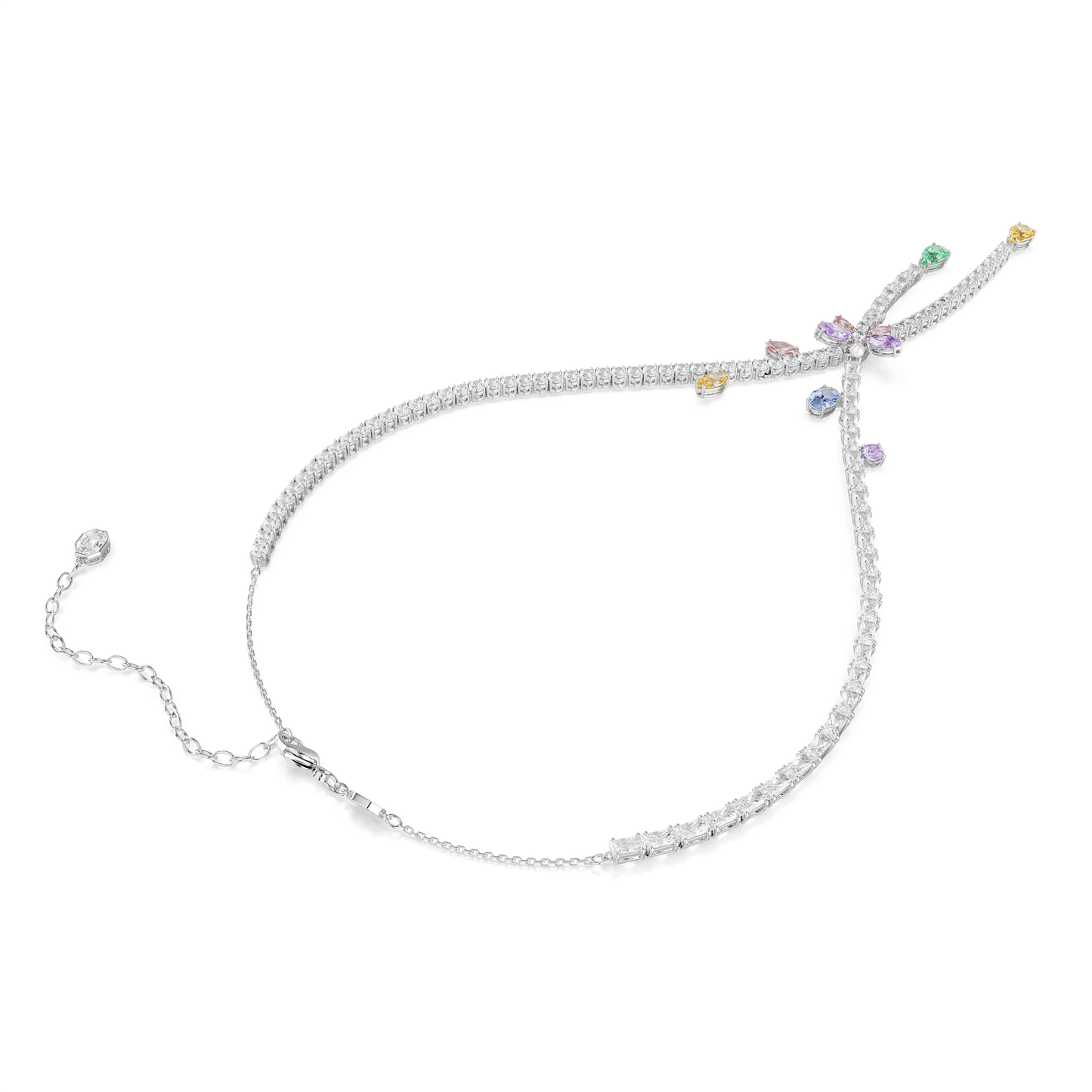 Ariana Grande x Swarovski necklace, Mixed cuts, Dragonfly, Multicolored, Rhodium plated 5737424