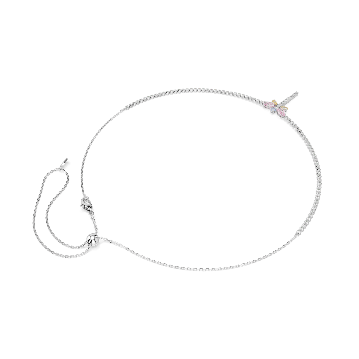 Ariana Grande x Swarovski Y necklace, Mixed cuts, Dragonfly, Multicolored, Rhodium plated