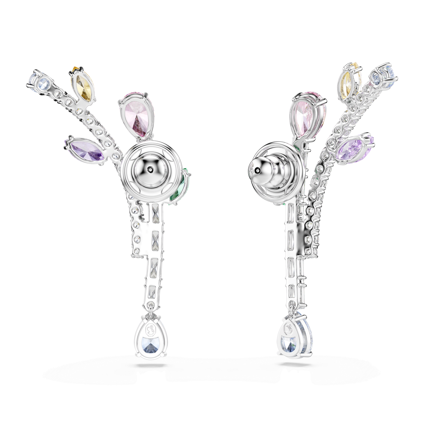 Ariana Grande x Swarovski drop earrings, Mixed cuts, Multicolored, Rhodium plated 5737426