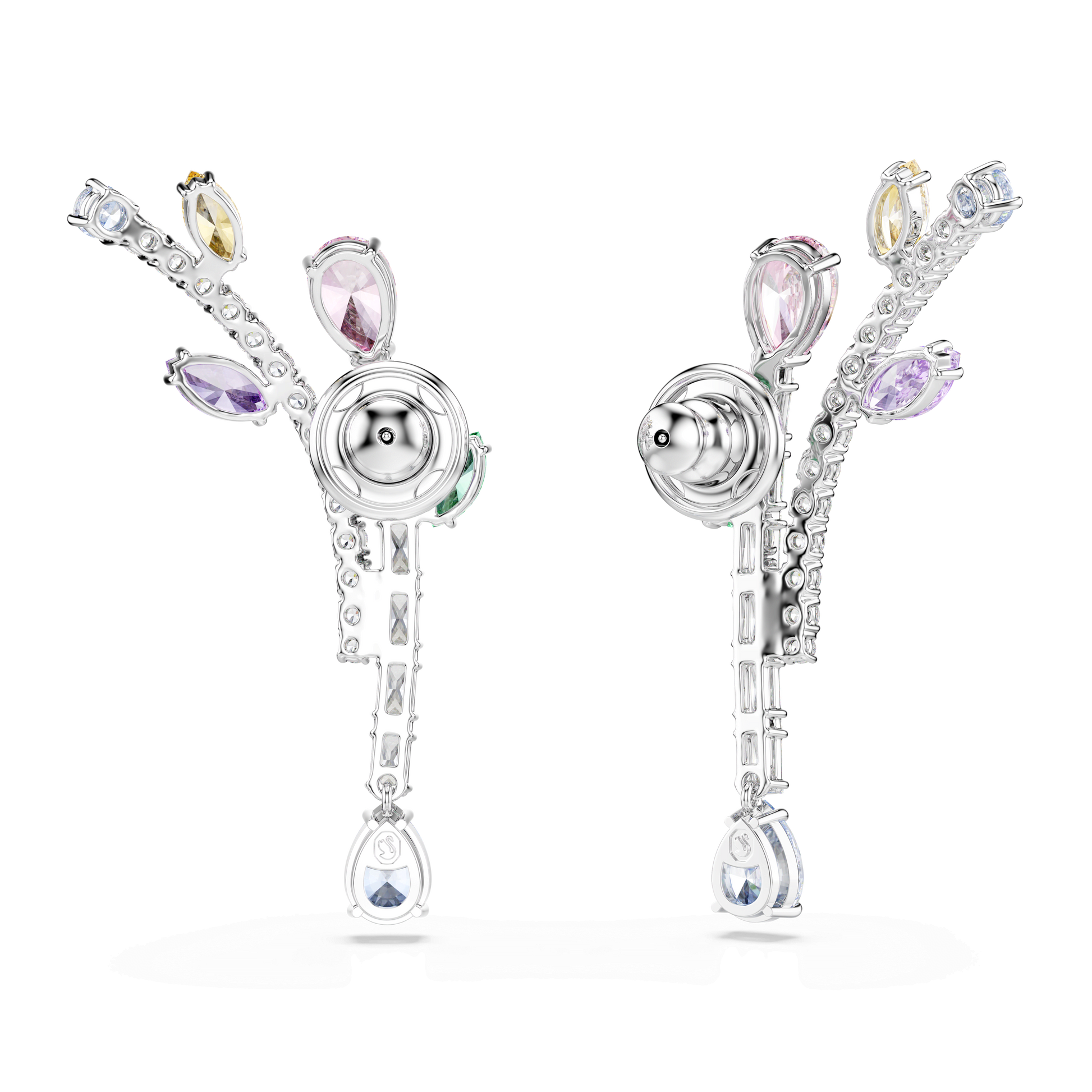 Ariana Grande x Swarovski drop earrings, Mixed cuts, Multicolored, Rhodium plated 5737426