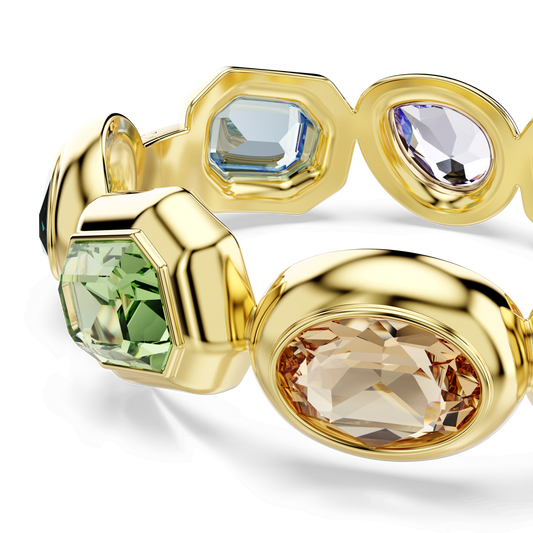 Gema cuff, Oversized crystals, Mixed cuts, Multicolored, Gold-tone plated 5737441