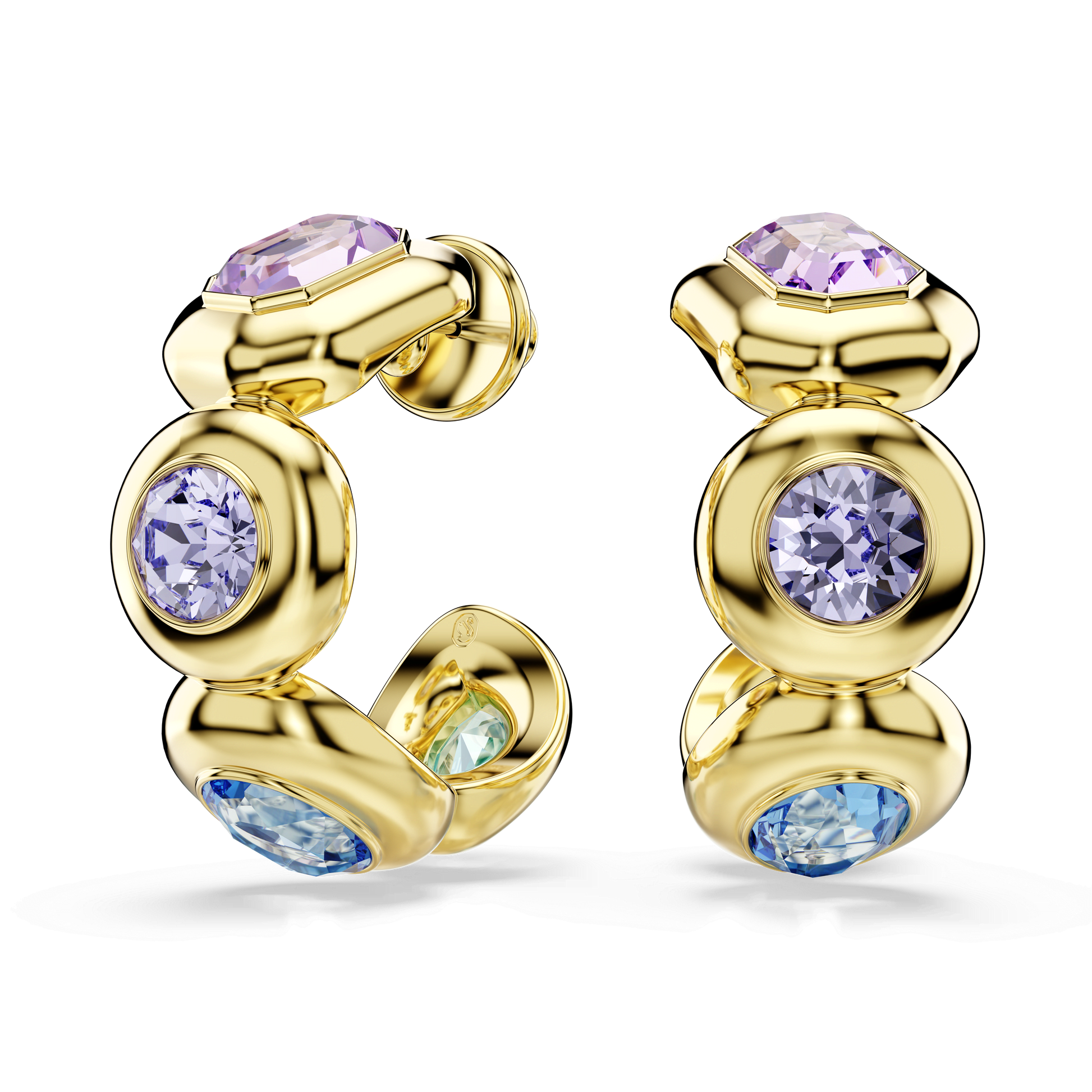 Gema hoop earrings, Mixed cuts, Multicolored, Gold-tone plated 5737444