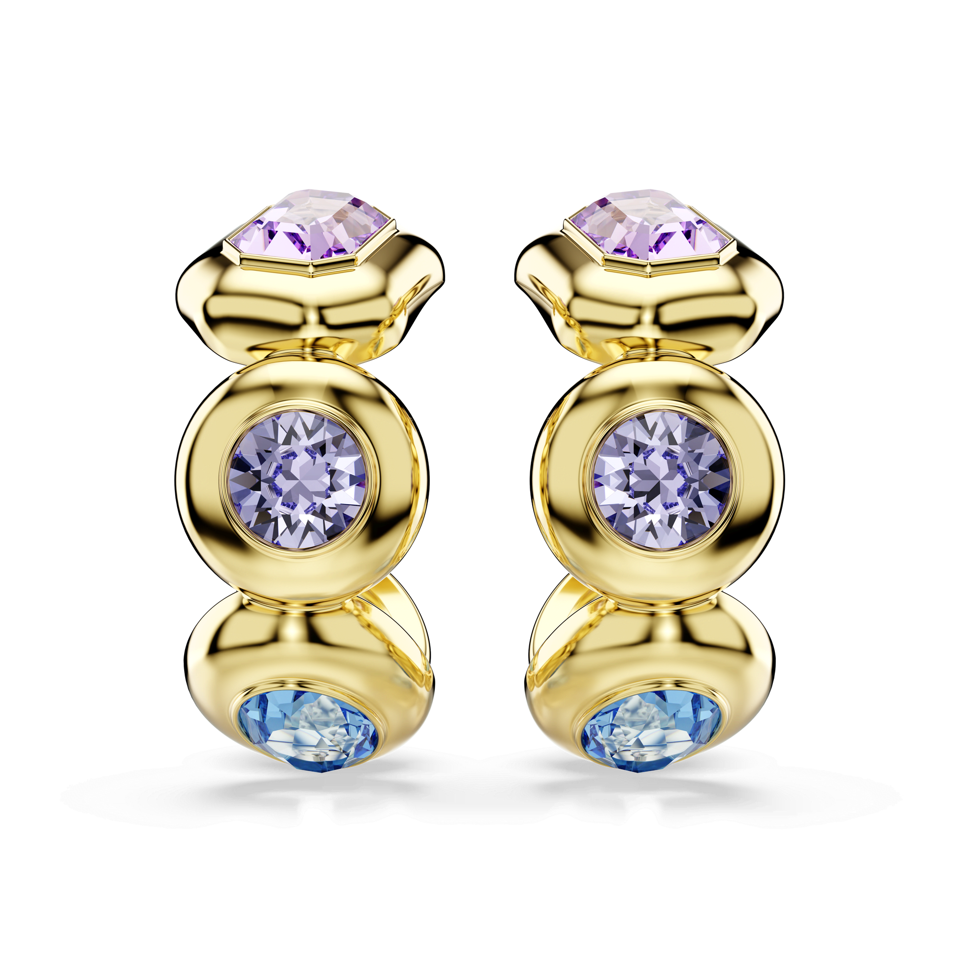 Gema hoop earrings, Mixed cuts, Multicolored, Gold-tone plated 5737444