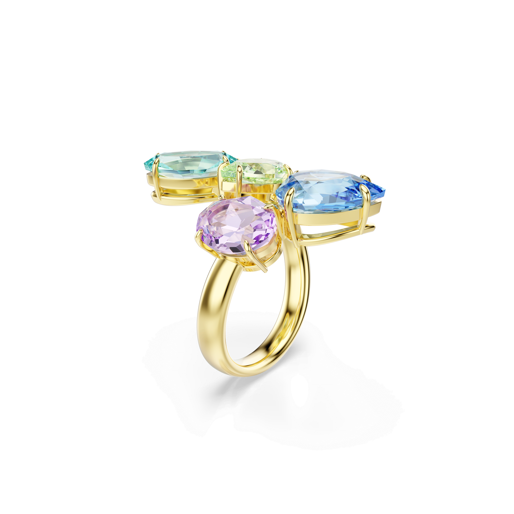 Gema motif ring, Mixed cuts, Multicolored, Gold-tone plated 5737448