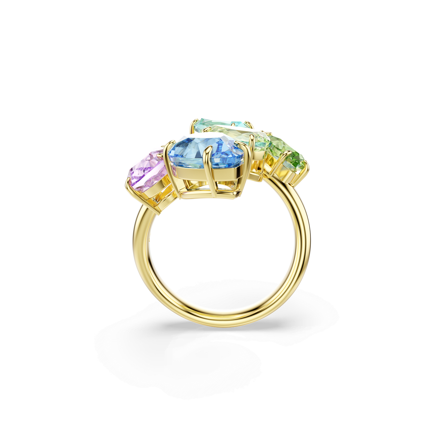 Gema motif ring, Mixed cuts, Multicolored, Gold-tone plated 5737448