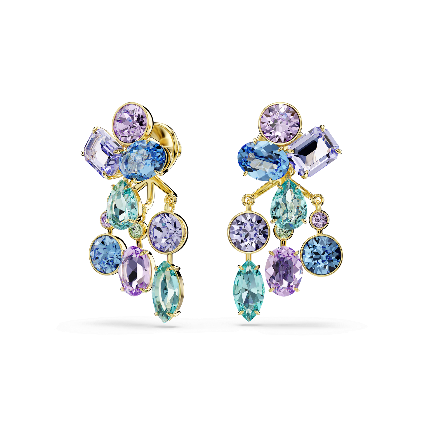 Gema earring jackets, Mixed cuts, Multicolored, Gold-tone plated 5737450