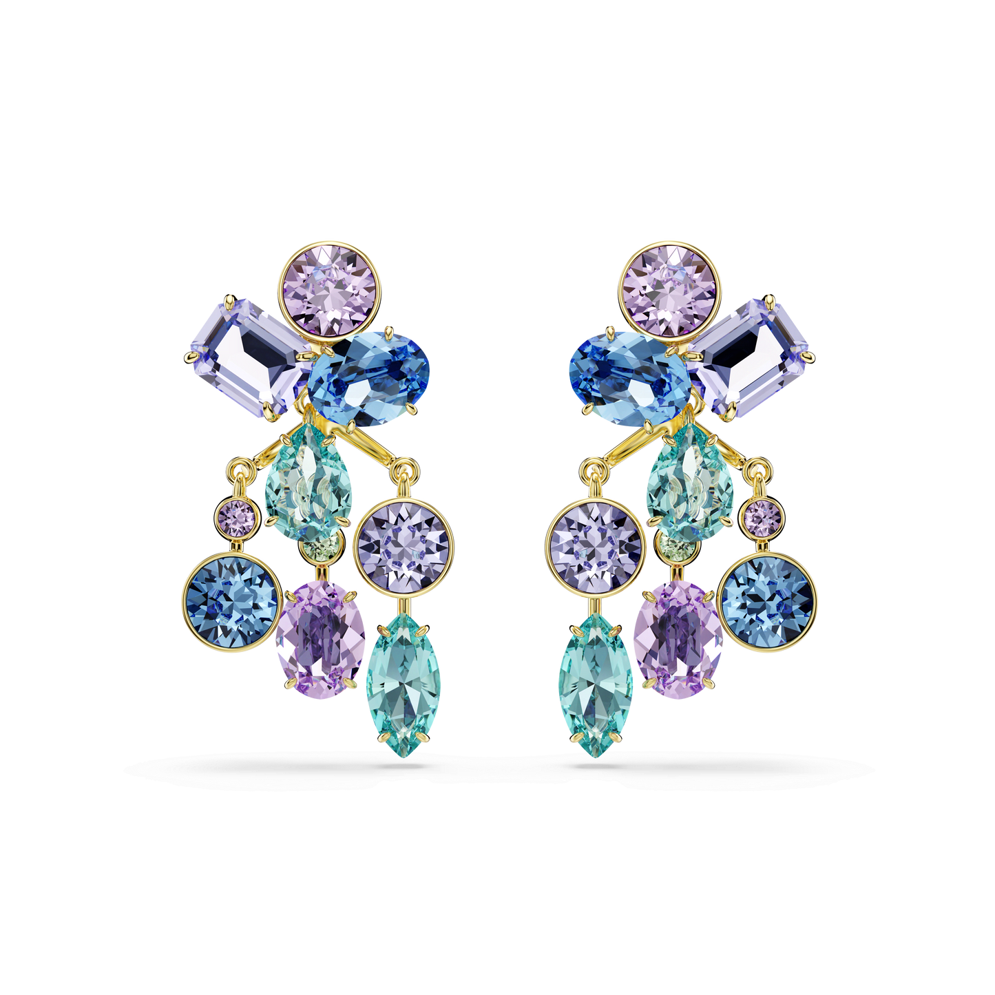 Gema earring jackets, Mixed cuts, Multicolored, Gold-tone plated 5737450