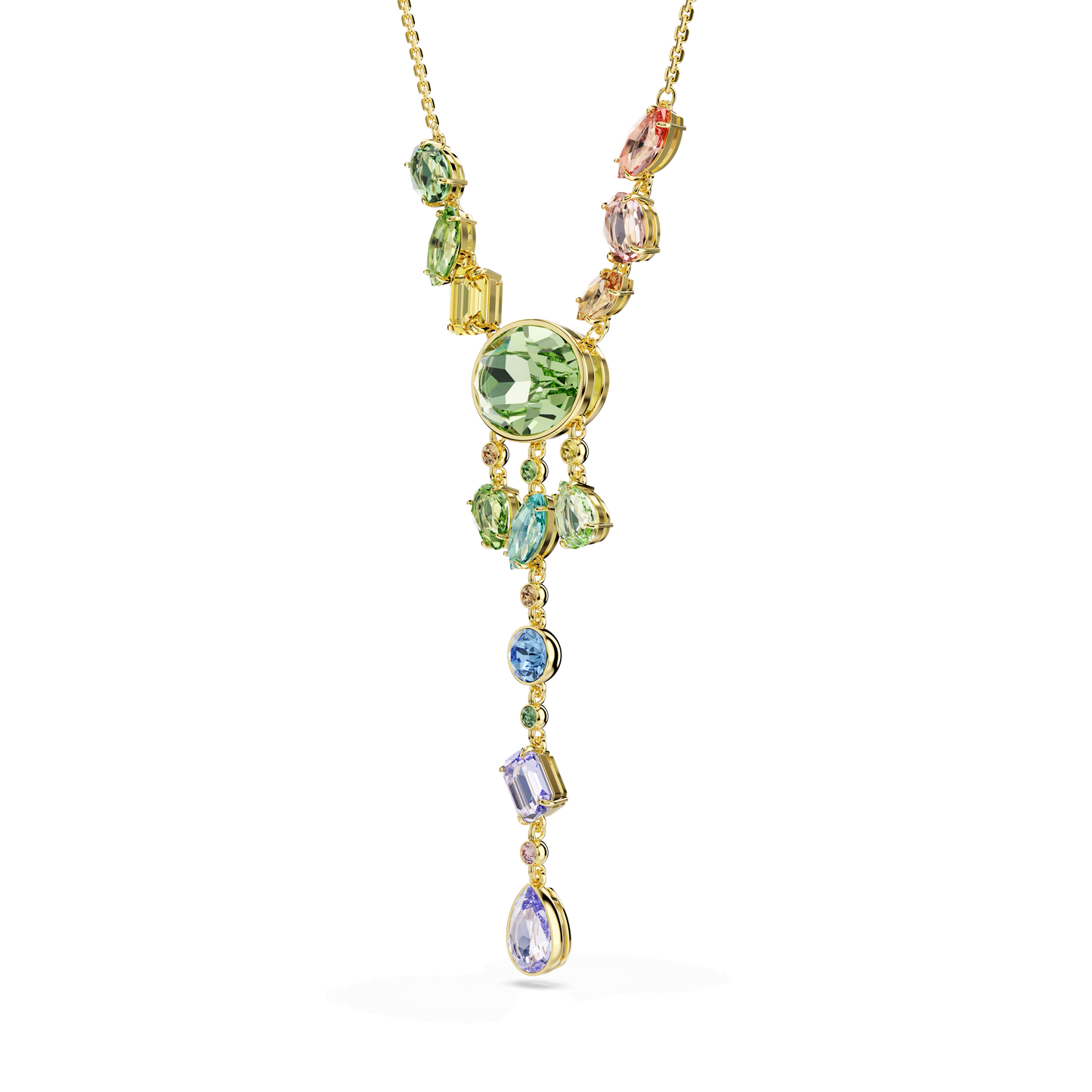 Gema Y necklace, Mixed cuts, Multicolored, Gold-tone plated 5737451