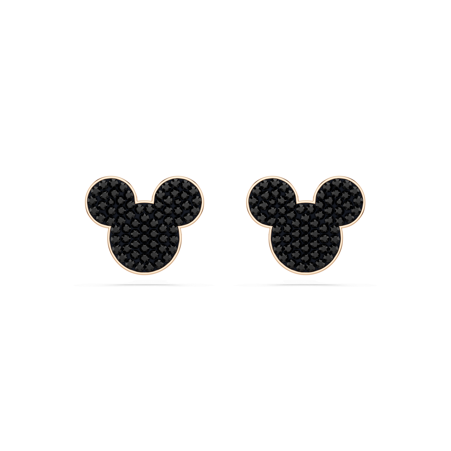 Mickey & Minnie stud earrings, Black, Rose gold-tone plated 5737560