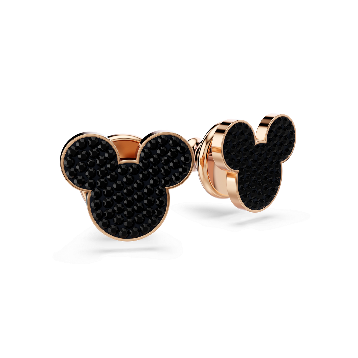 Mickey & Minnie stud earrings, Black, Rose gold-tone plated 5737560
