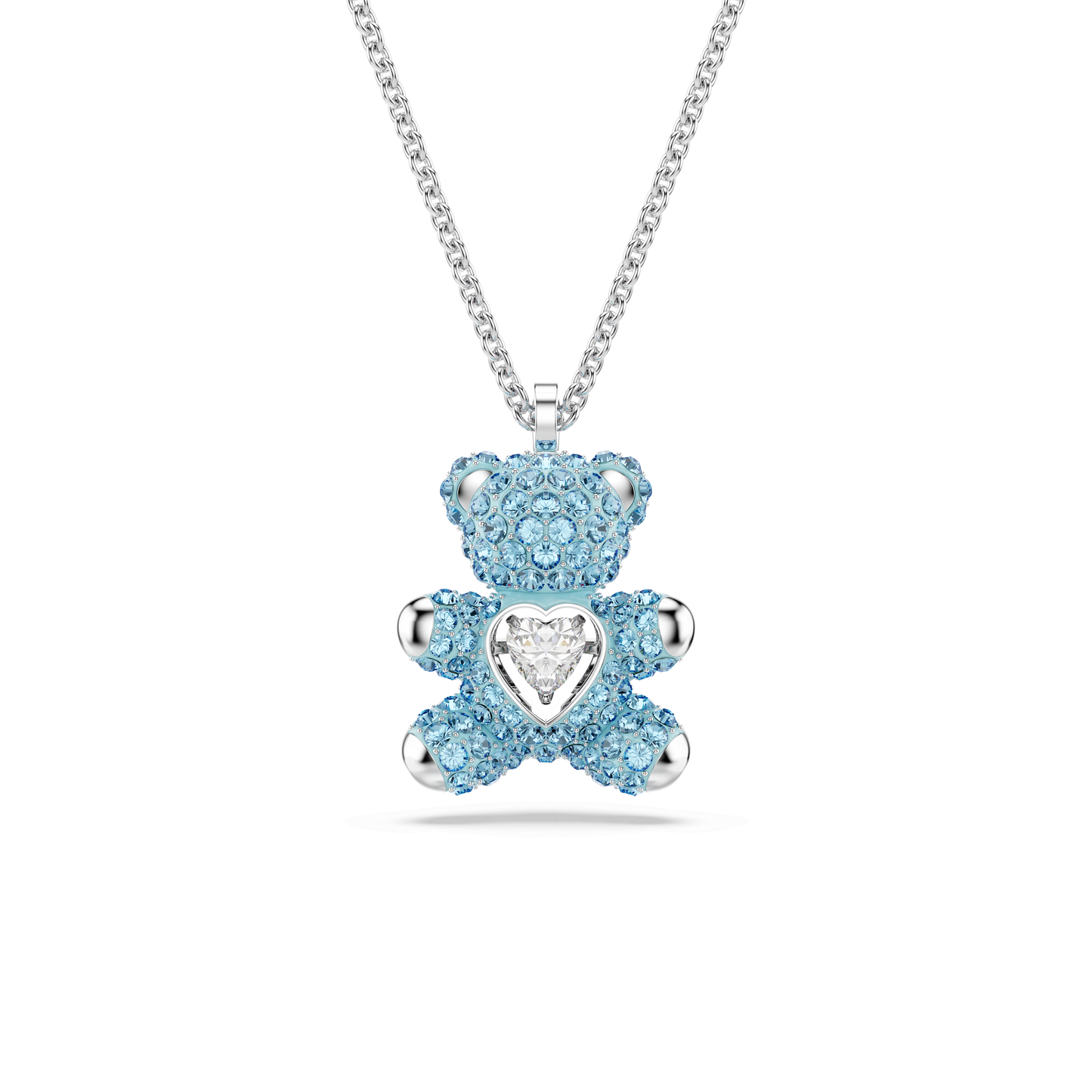 Teddy pendant, Bear, Blue, Rhodium plated 5737620