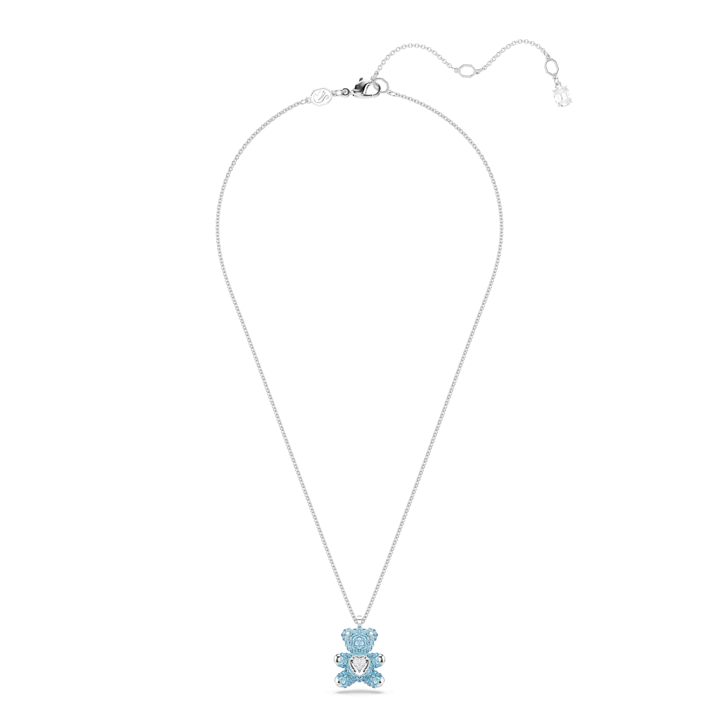 Teddy pendant, Bear, Blue, Rhodium plated 5737620