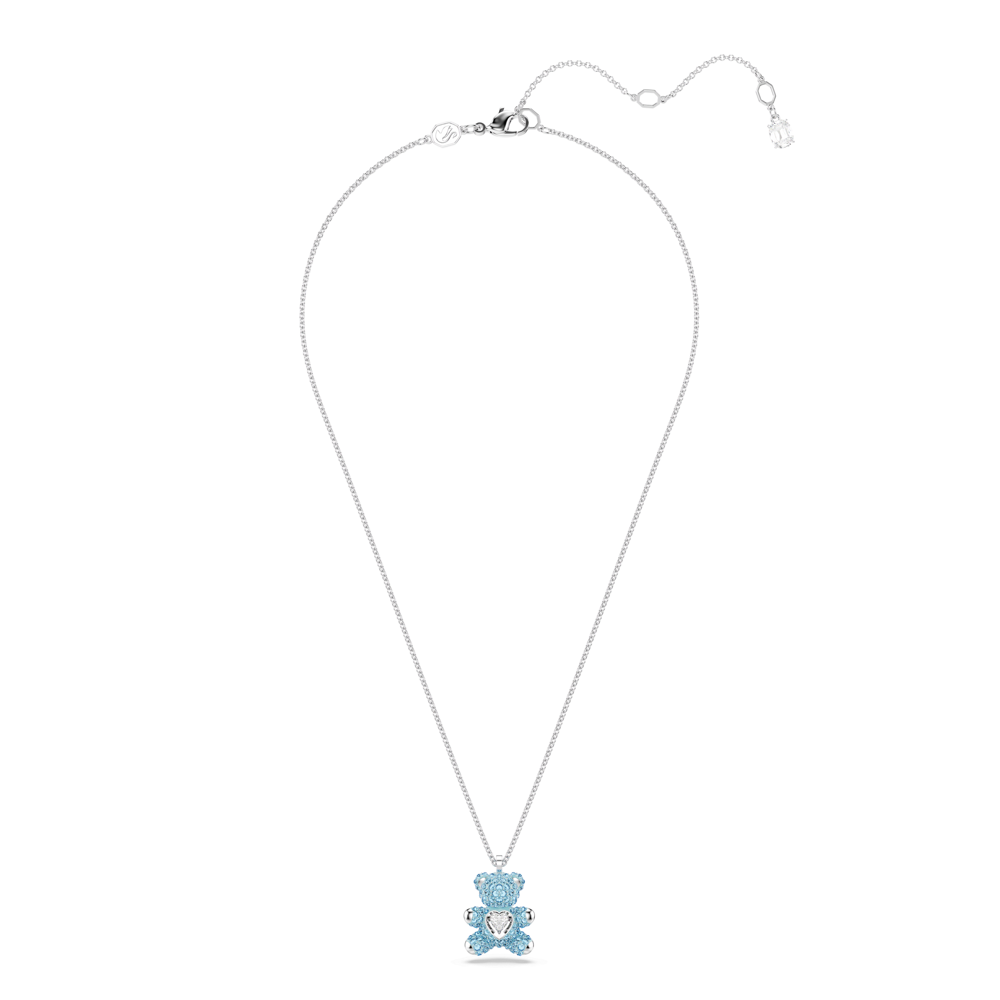 Teddy pendant, Bear, Blue, Rhodium plated 5737620