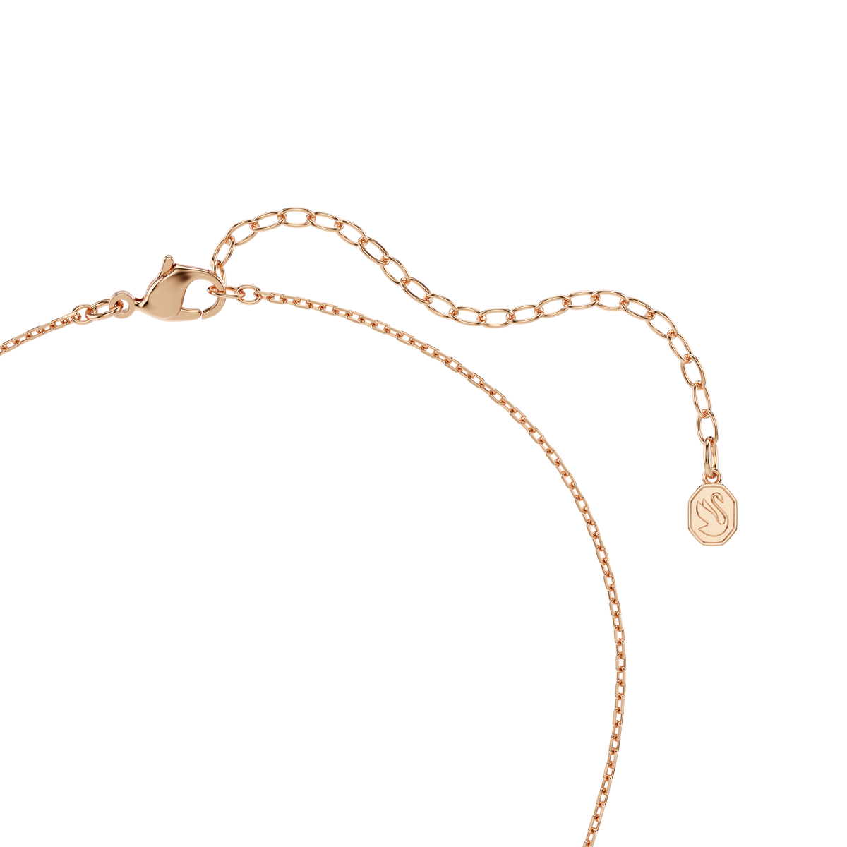 Dextera pendant, Round cut, White, 18K rose gold finish