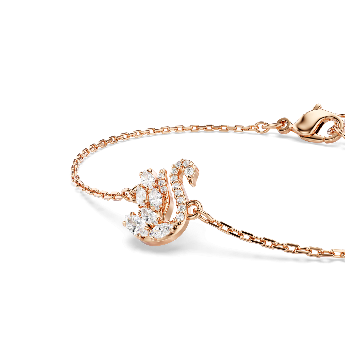 Swan bracelet, Mixed cuts, Swan, White, Rose gold-tone plated 5738202