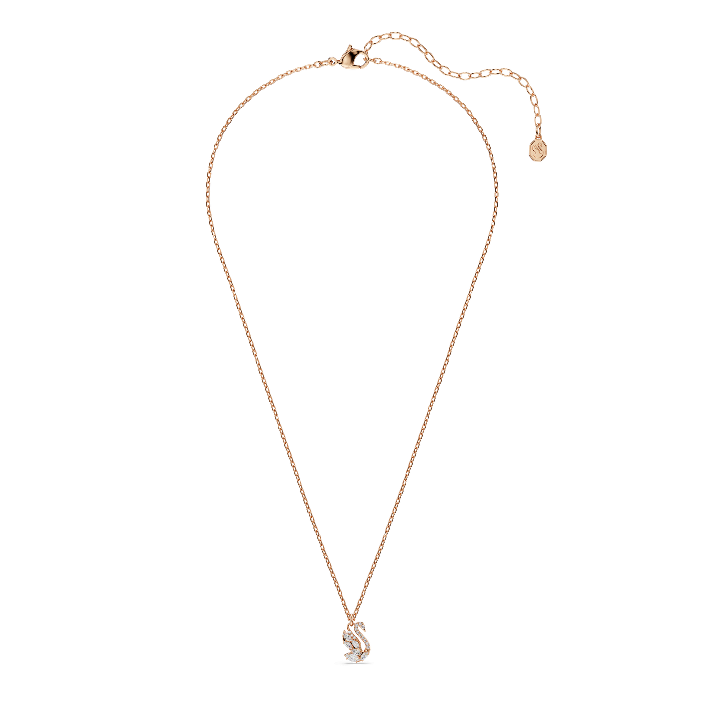 Swan pendant, Mixed cuts, Swan, White, Rose gold-tone plated 5738203