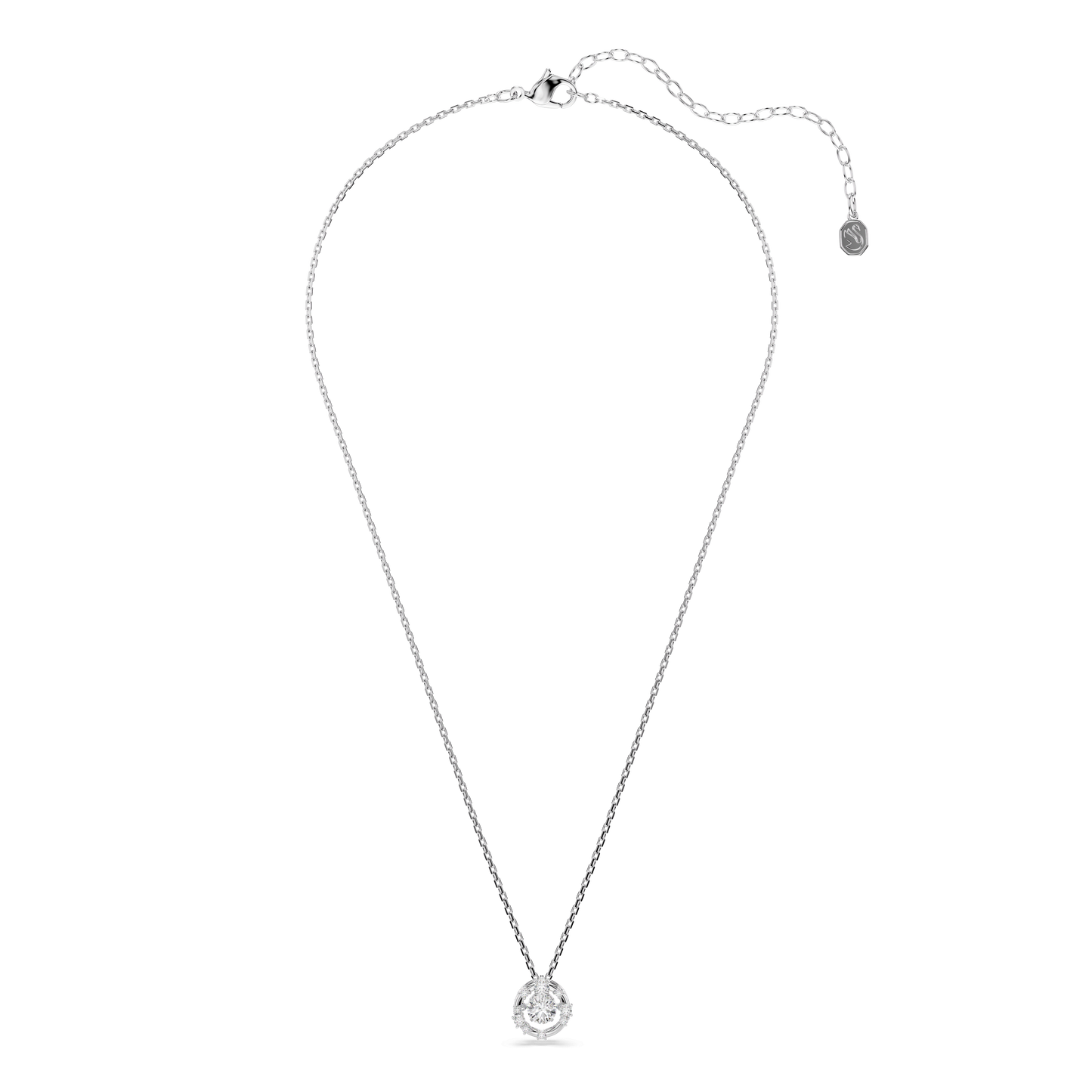 Constella pendant, Round cut, Dancing stone, White, Rhodium plated 5738247