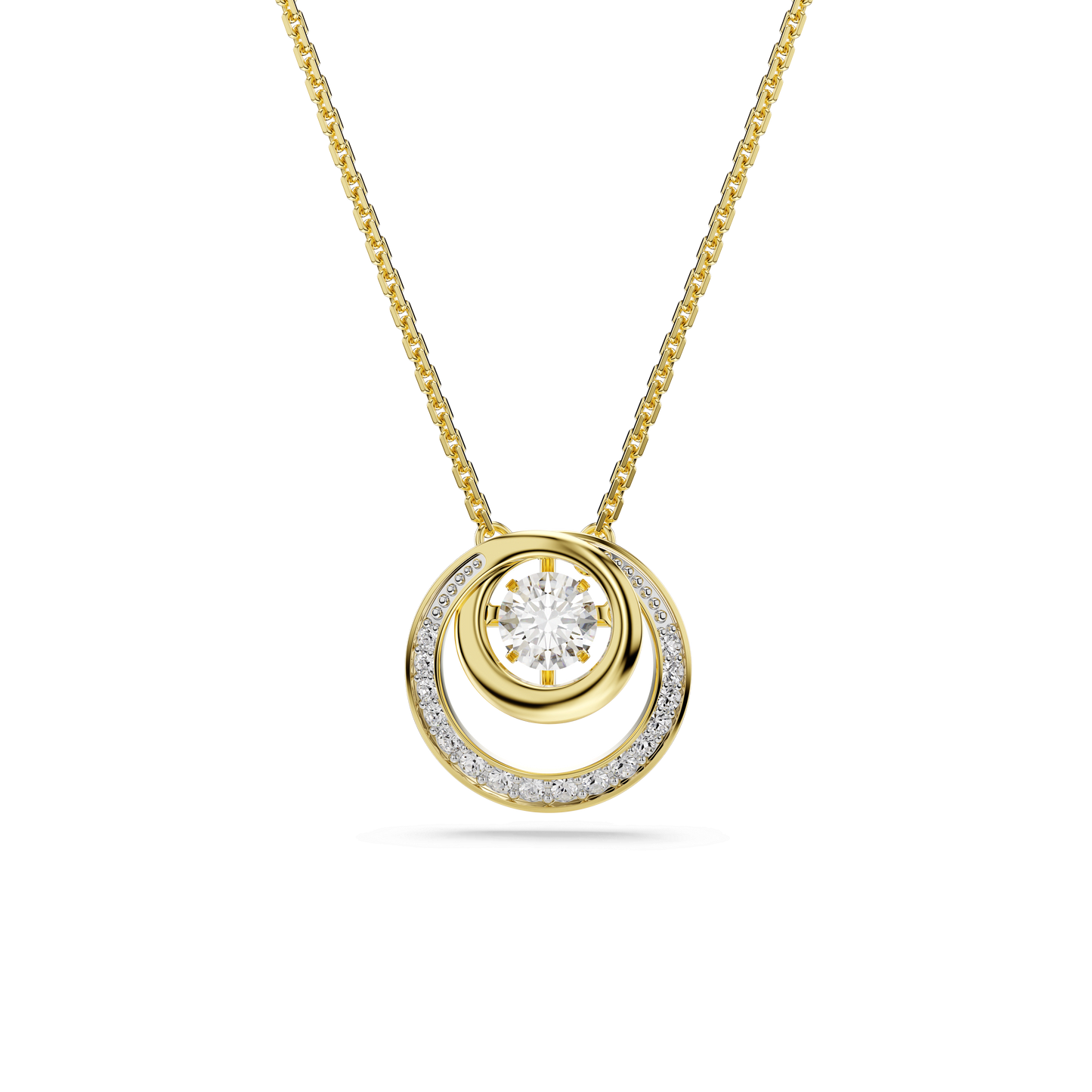 Hyperbola pendant, Round cut, White, Gold-tone plated 5738248