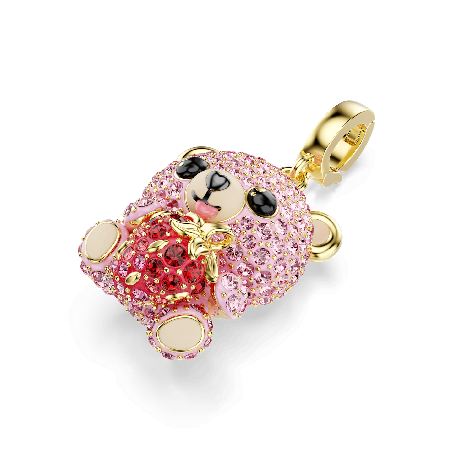 Idyllia charm, Mixed cuts, Teddy, Pink, Gold-tone plated 5738357