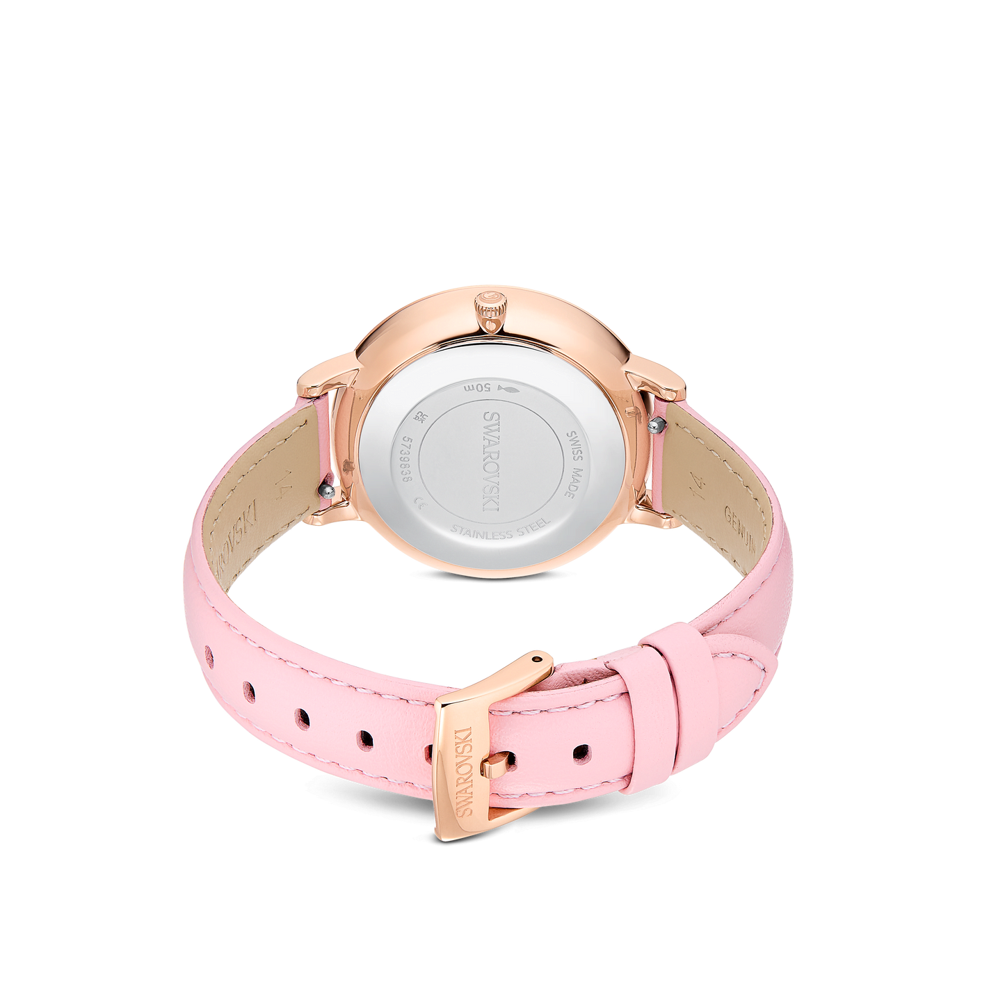 Teddy watch, Swiss Made, Leather strap, Pink, Rose gold-tone finish 5739838