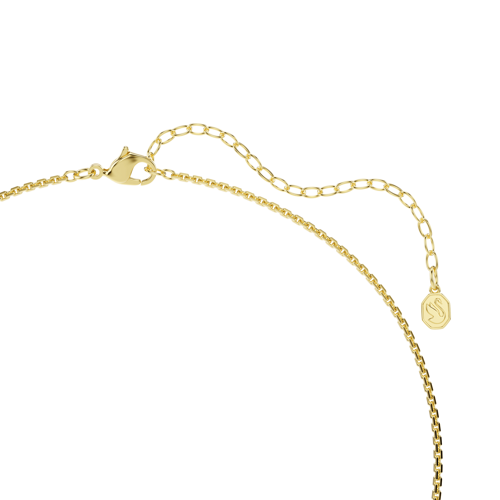 Hyperbola necklace, Round cut, White, Gold-tone plated 5740410