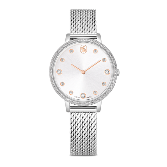 Clarica watch, Swiss Made, Metal bracelet, Silver tone, Stainless steel 5740971