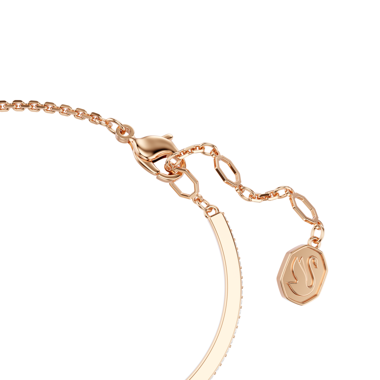 Symbolica bangle, Pavé, Horse shoe, White, Rose gold-tone plated 5741461