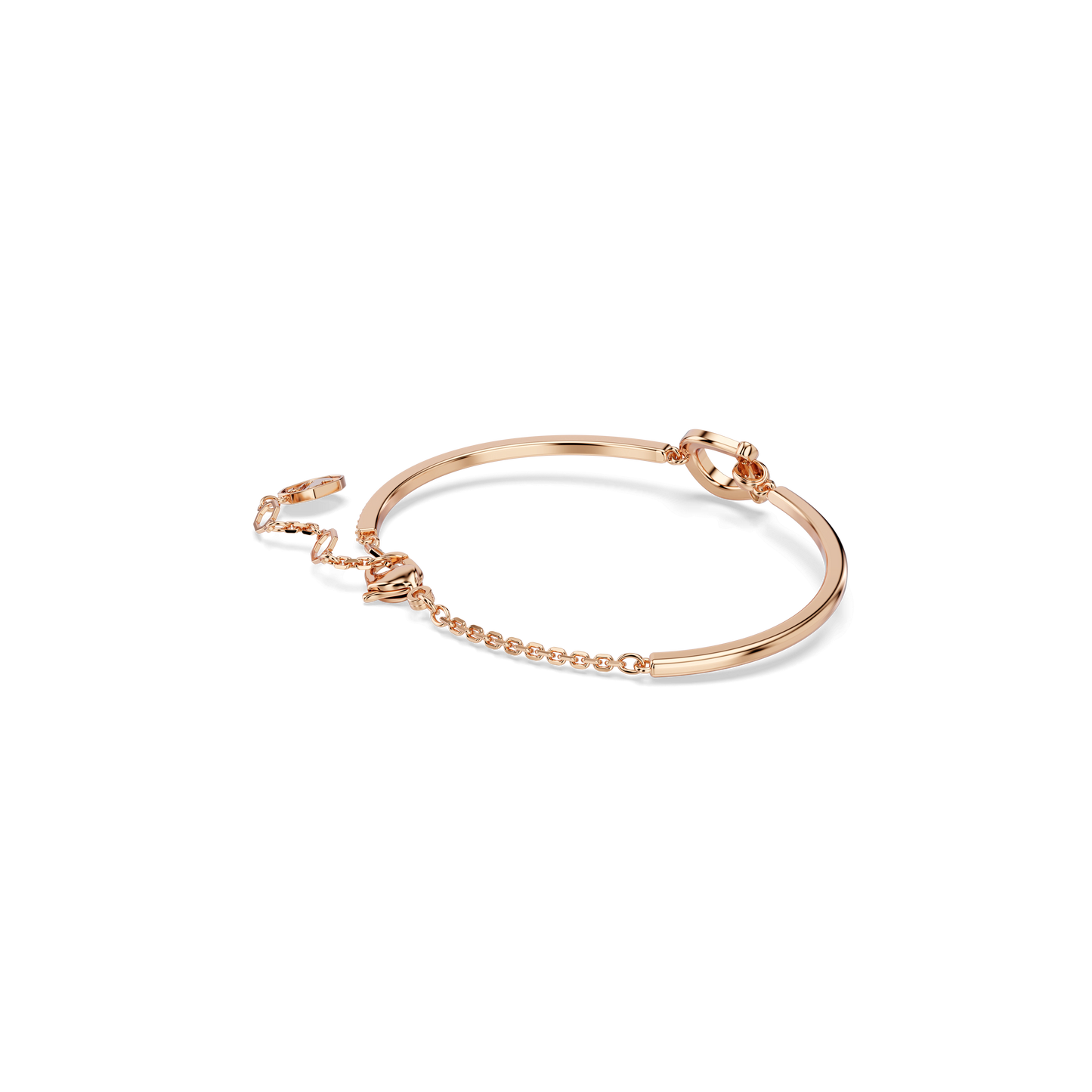 Symbolica bangle, Pavé, Horse shoe, White, Rose gold-tone plated 5741461