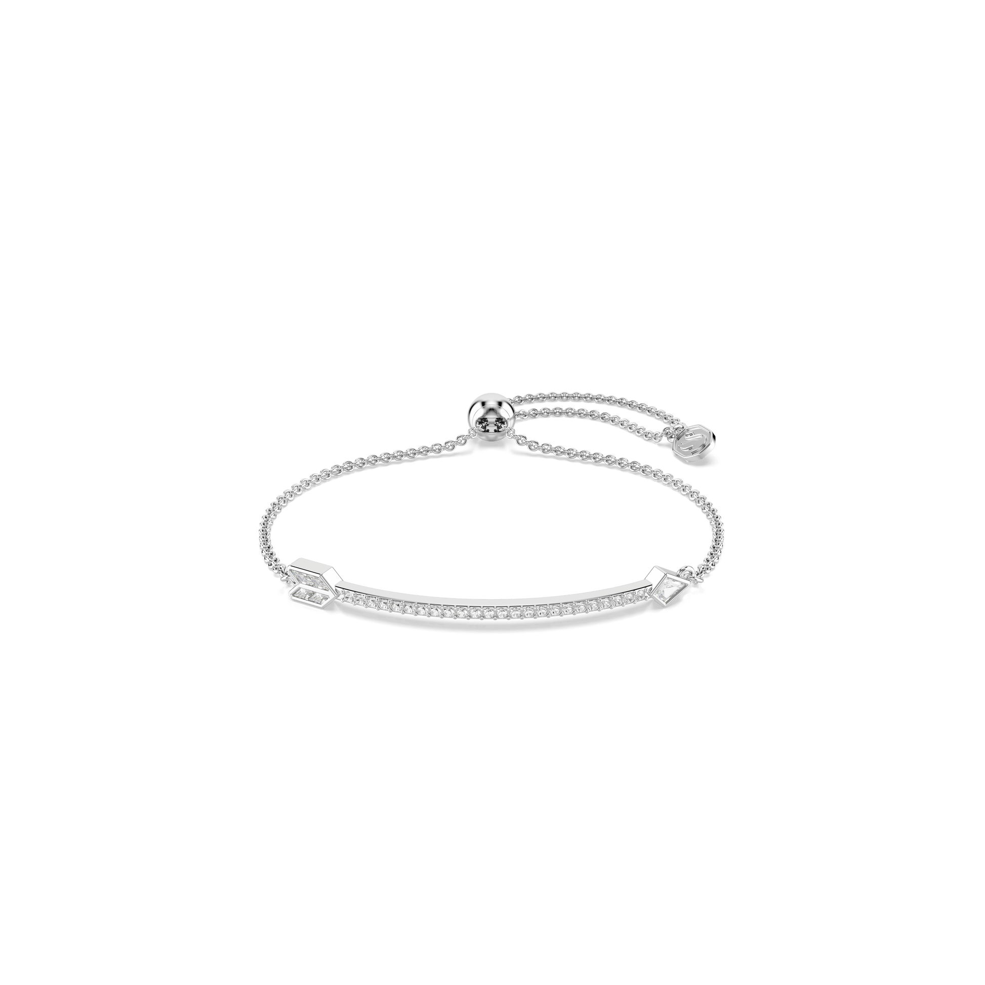 Idyllia bracelet, Mixed cuts, Arrow, White, Rhodium plated 5741523