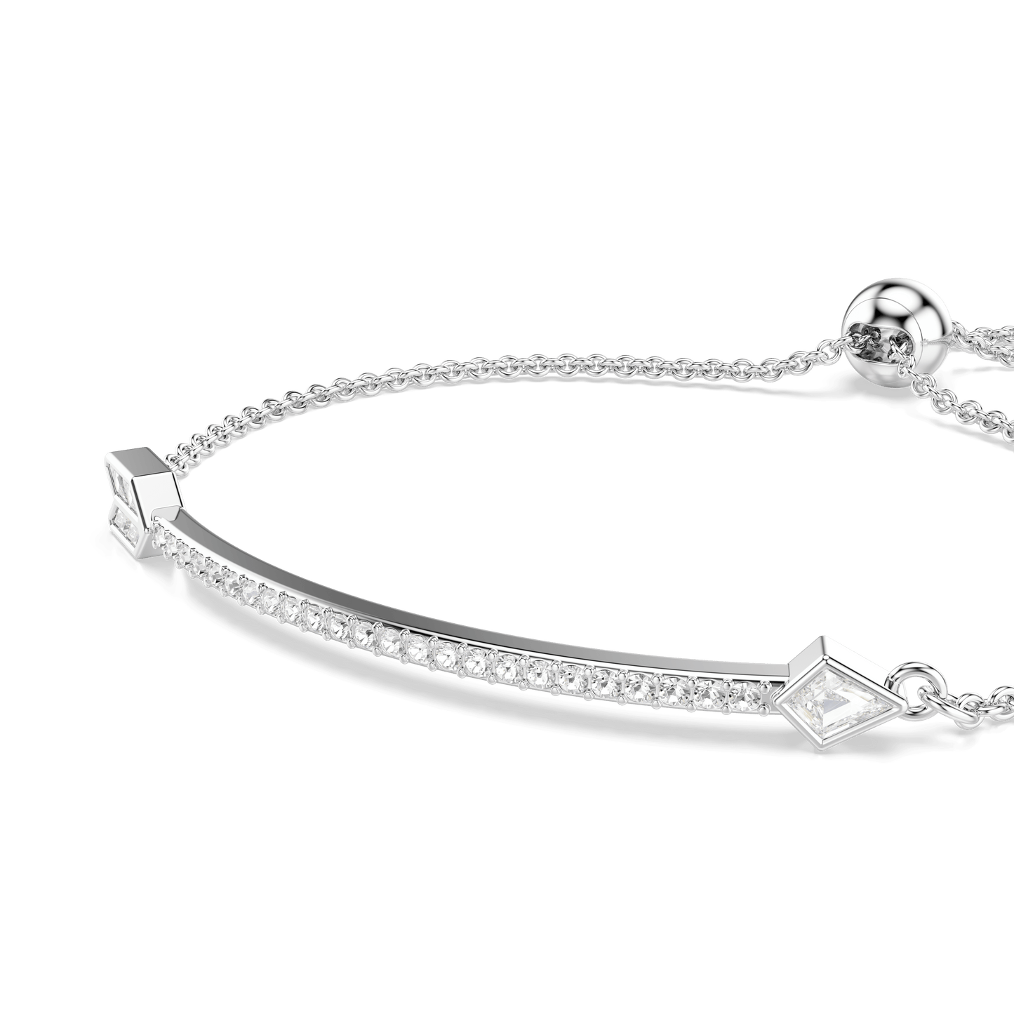 Idyllia bracelet, Mixed cuts, Arrow, White, Rhodium plated 5741523