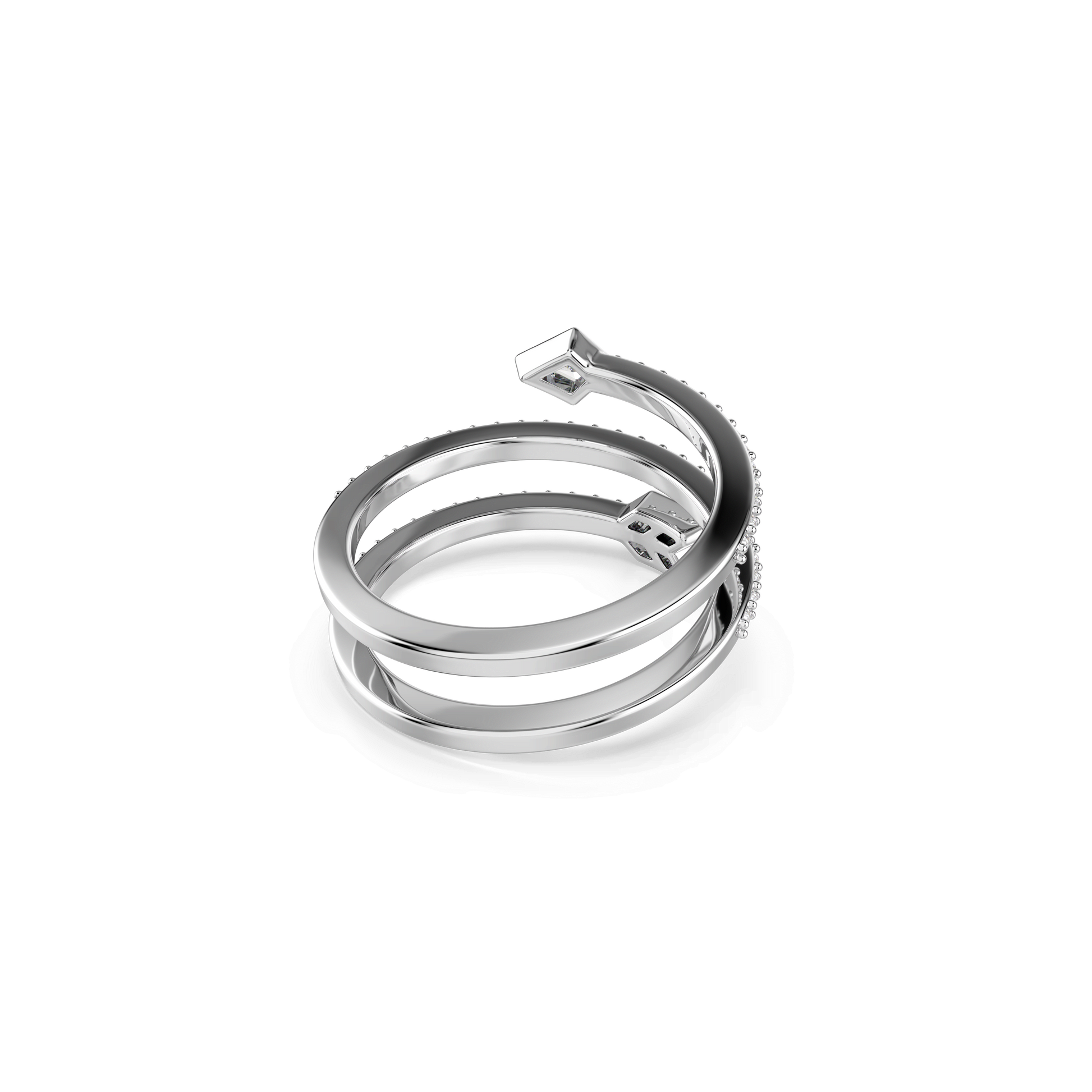 Idyllia motif ring, Mixed cuts, Arrow, White, Rhodium plated 5741525