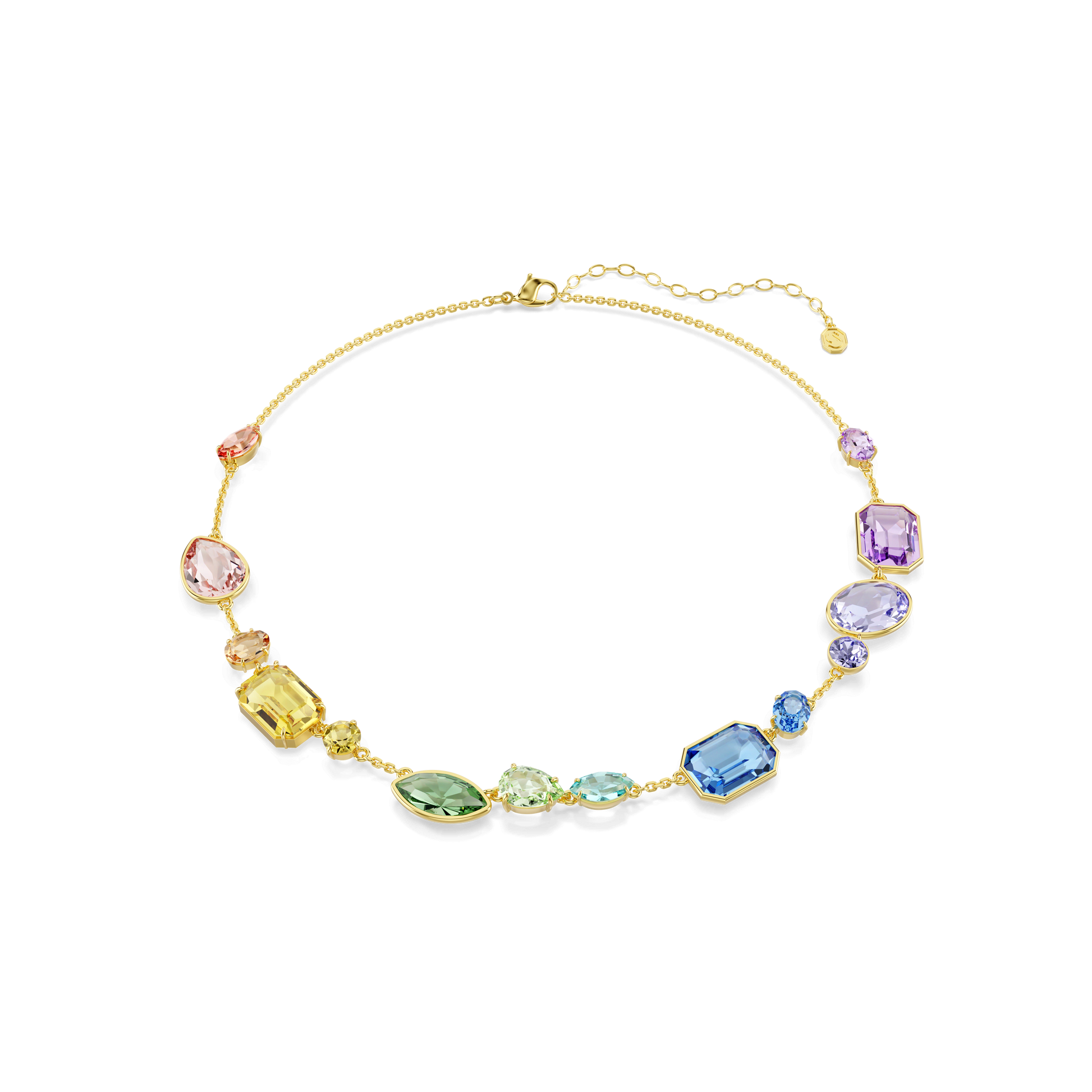 Gema necklace, Mixed cuts, Multicolored, Gold-tone plated 5741584