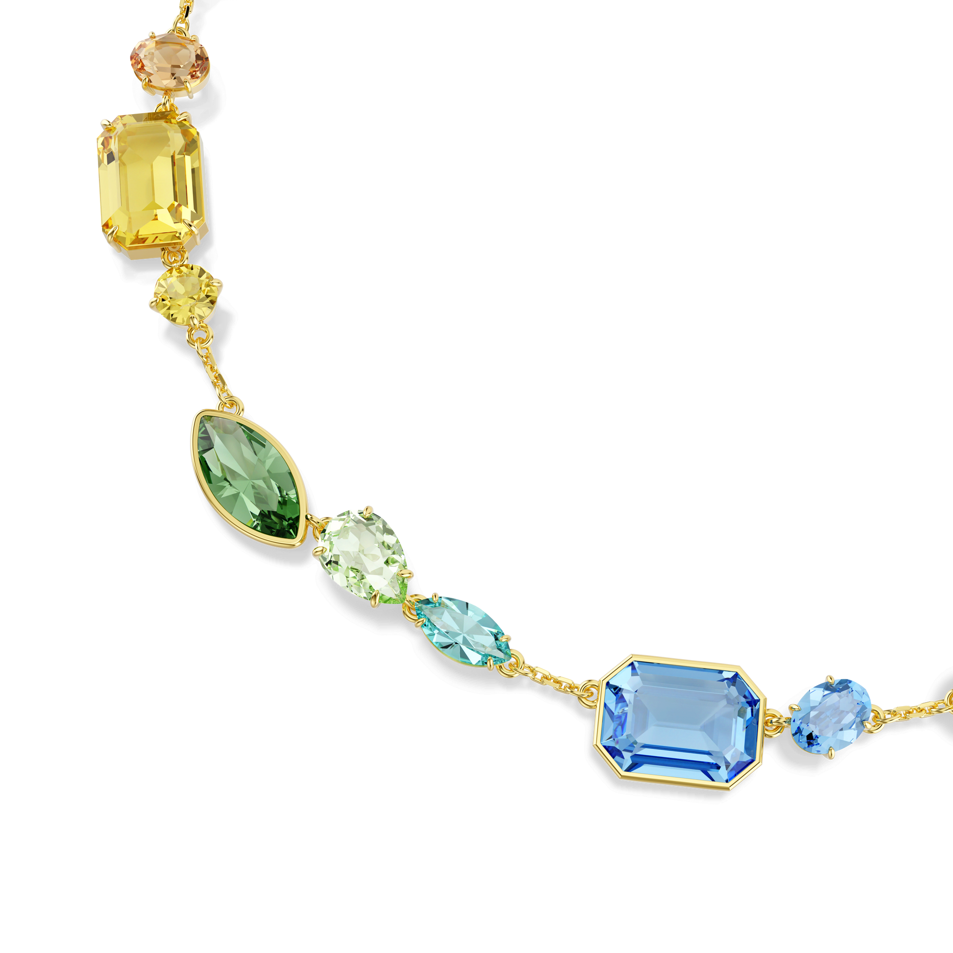 Gema necklace, Mixed cuts, Multicolored, Gold-tone plated 5741584