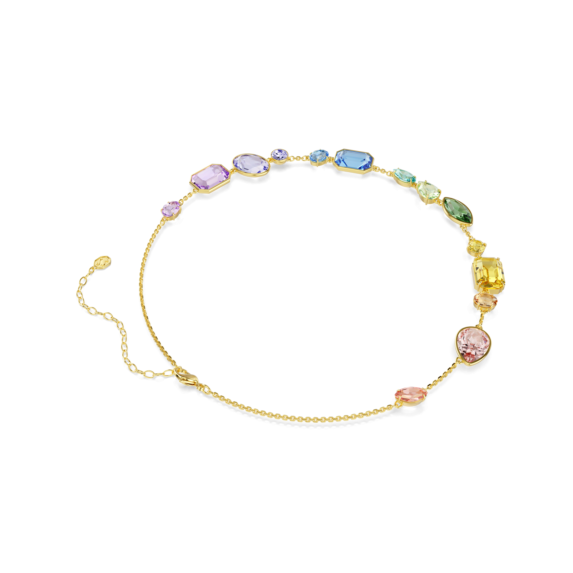 Gema necklace, Mixed cuts, Multicolored, Gold-tone plated 5741584