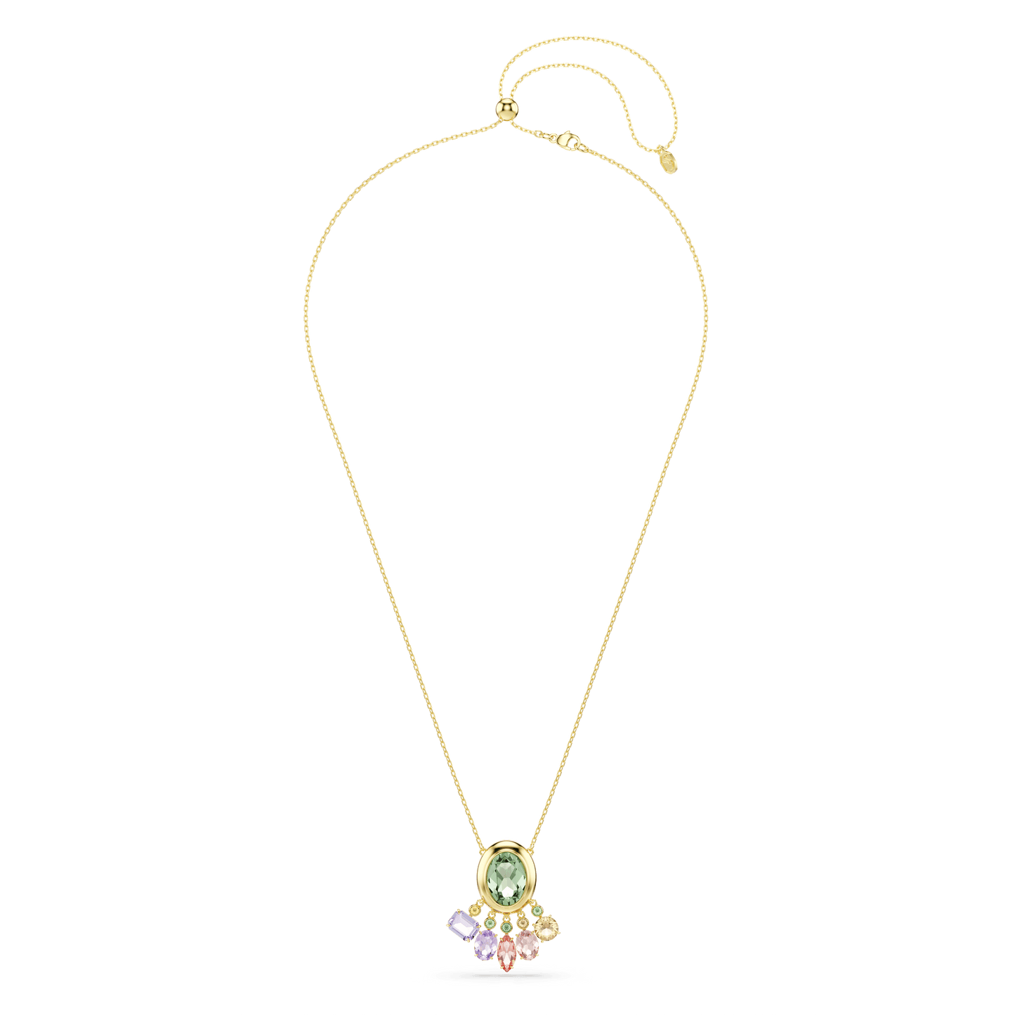 Gema pendant, Mixed cuts, Dangling crystals, Multicolored, Gold-tone plated 5741587