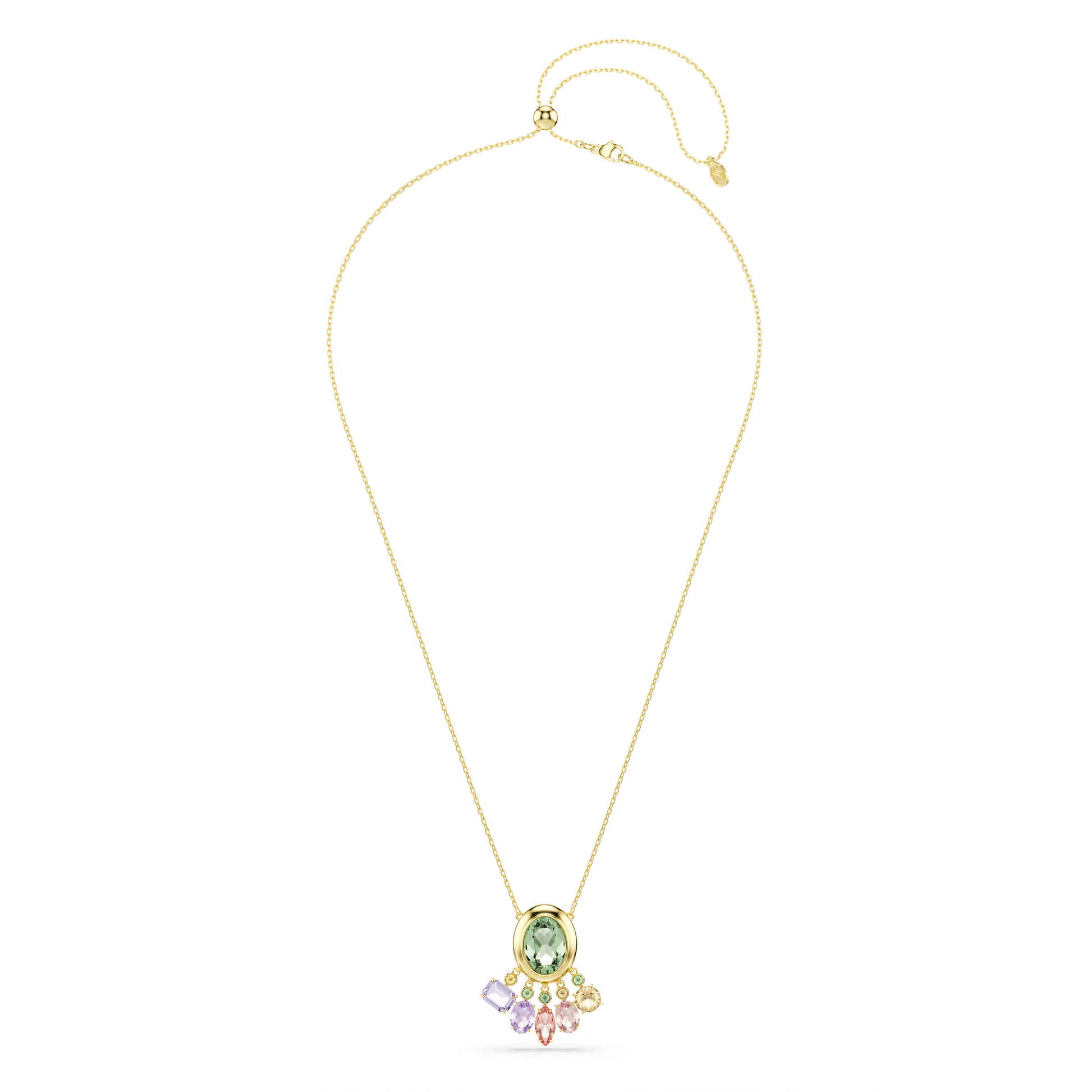 Gema pendant, Mixed cuts, Dangling crystals, Multicolored, Gold-tone plated 5741587